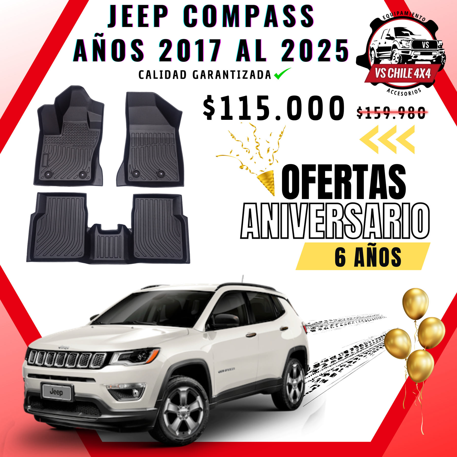 Pisos Calce Perfecto JEEP Compass 2017 al 2025