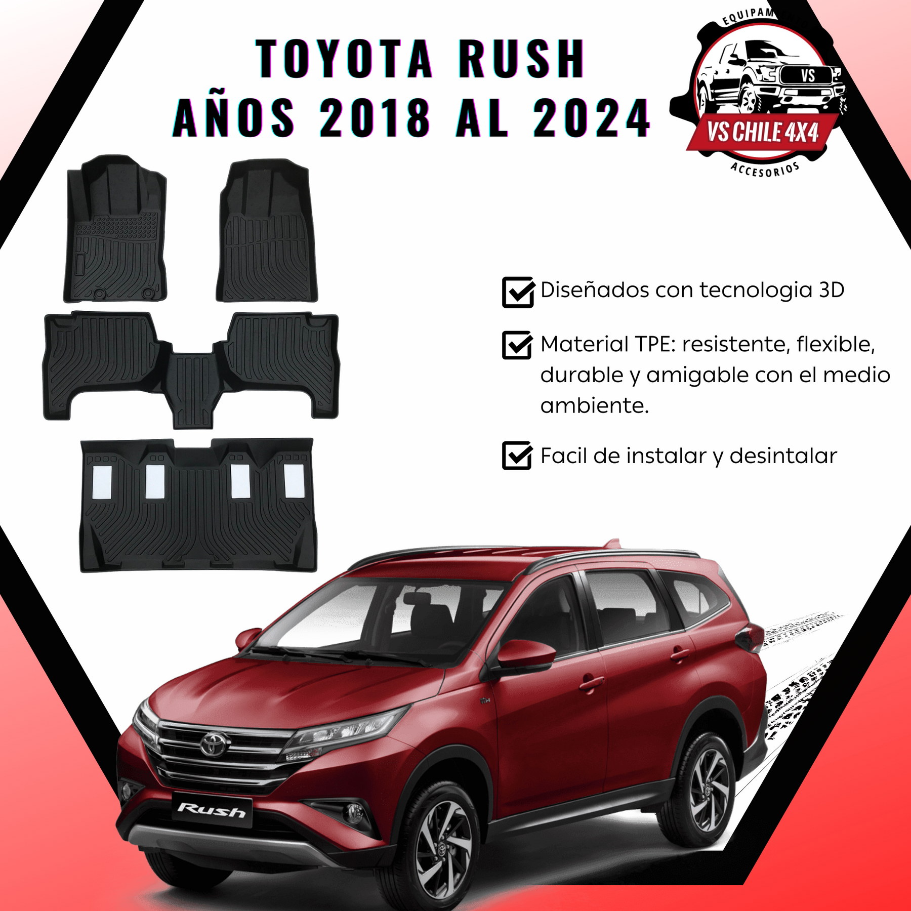 Pisos Calce Perfecto TOYOTA RUSH 2018-2024