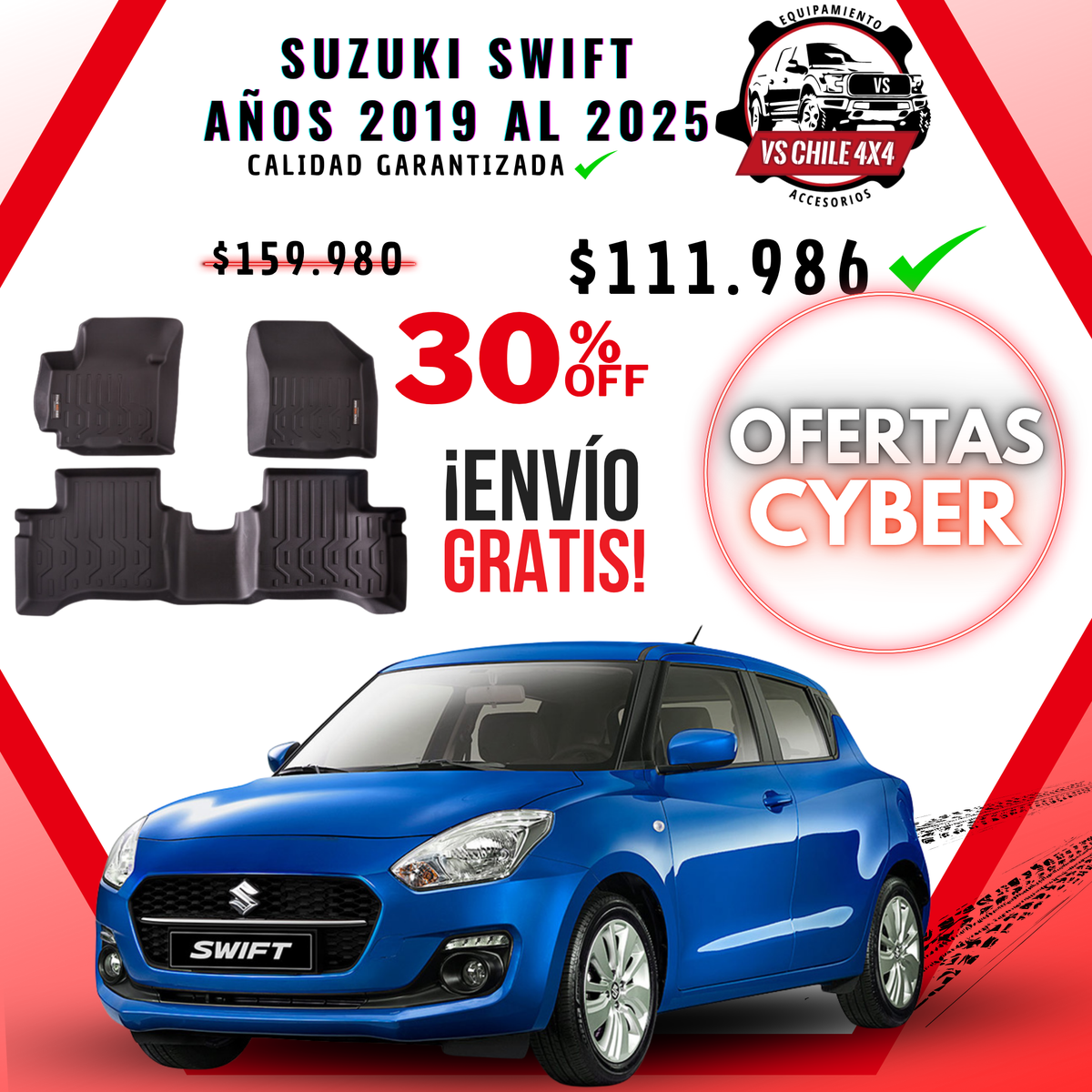 Pisos Calce Perfecto Suzuki Swift (2019 - 2025)