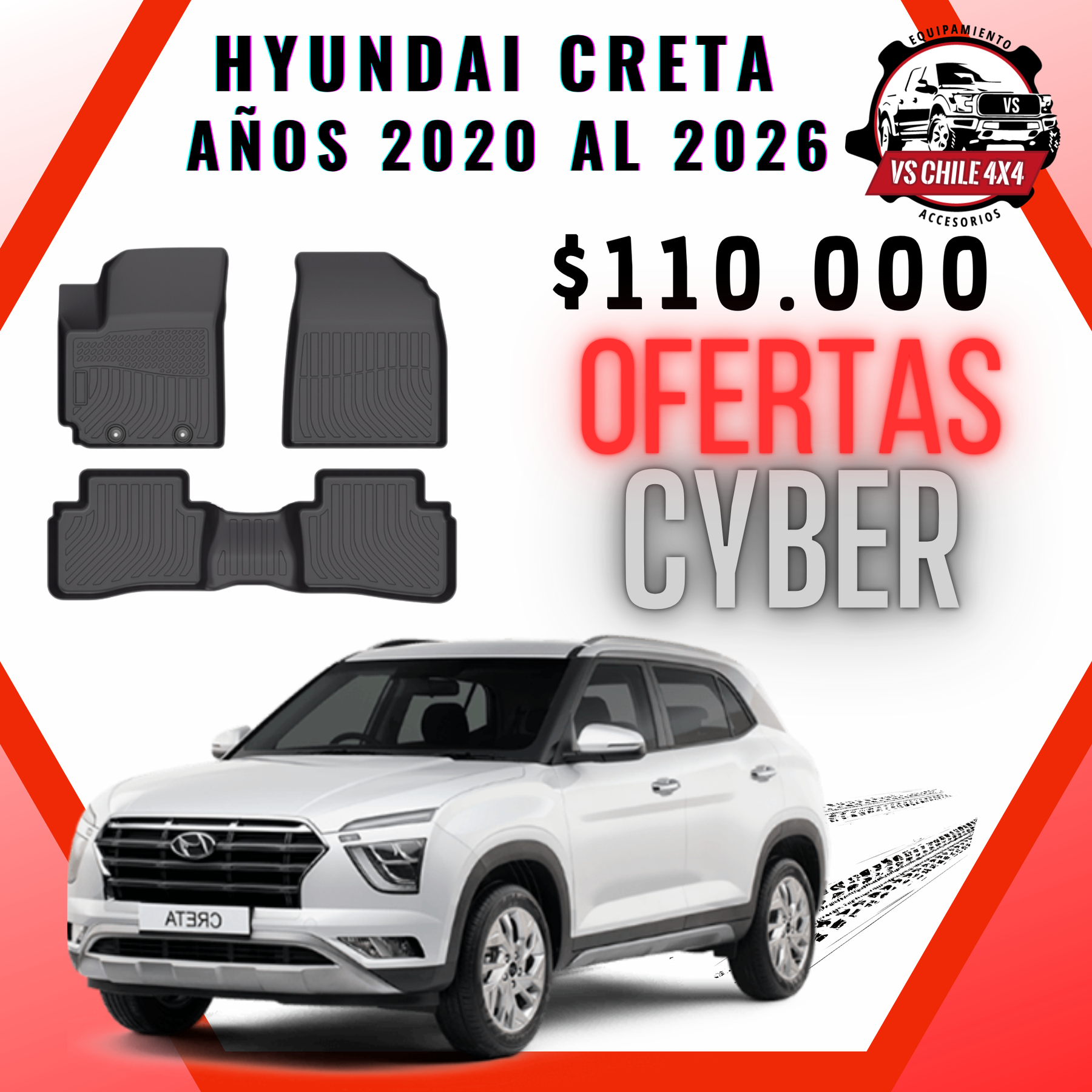 Pisos Calce Perfecto Hyundai Creta  2020 al 2026