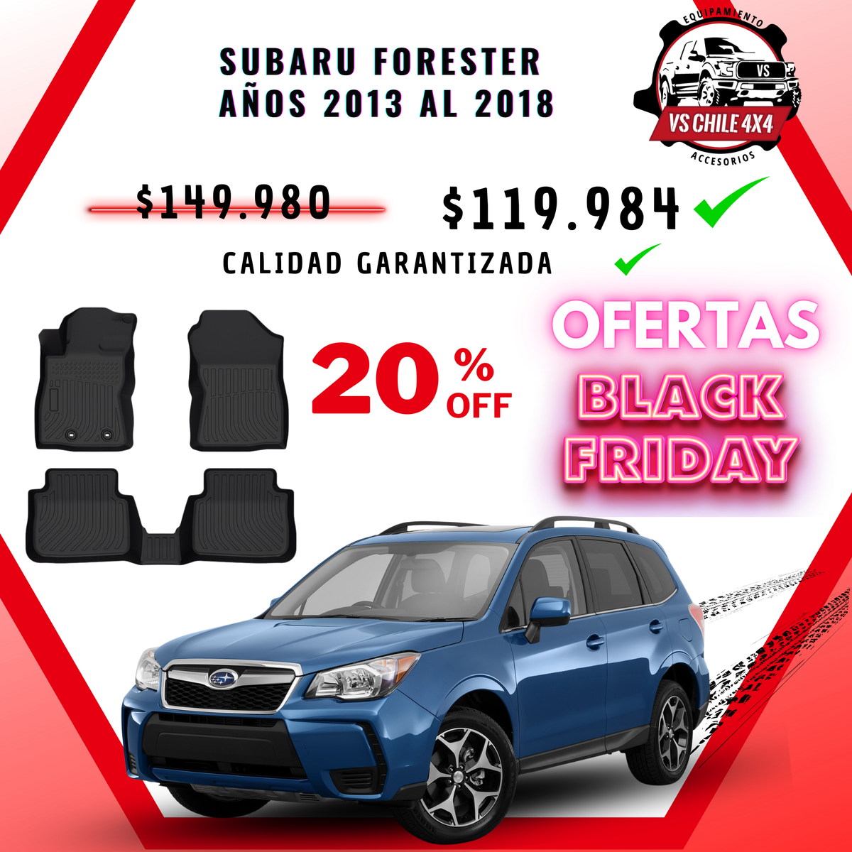 Pisos Calce Perfecto Subaru Forester Años 2013 Al 2018