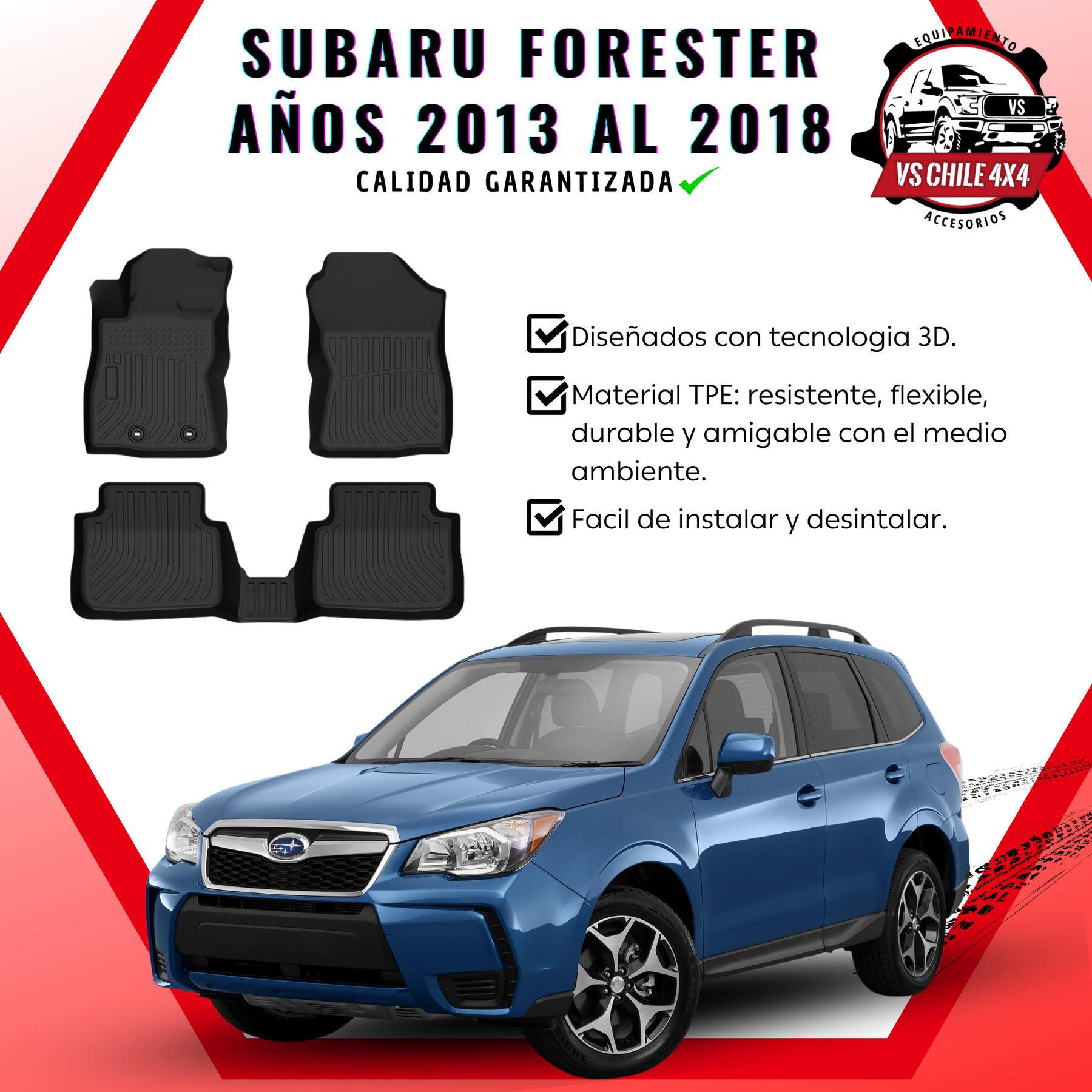 Pisos Calce Perfecto Subaru Forester Años 2013 Al 2018