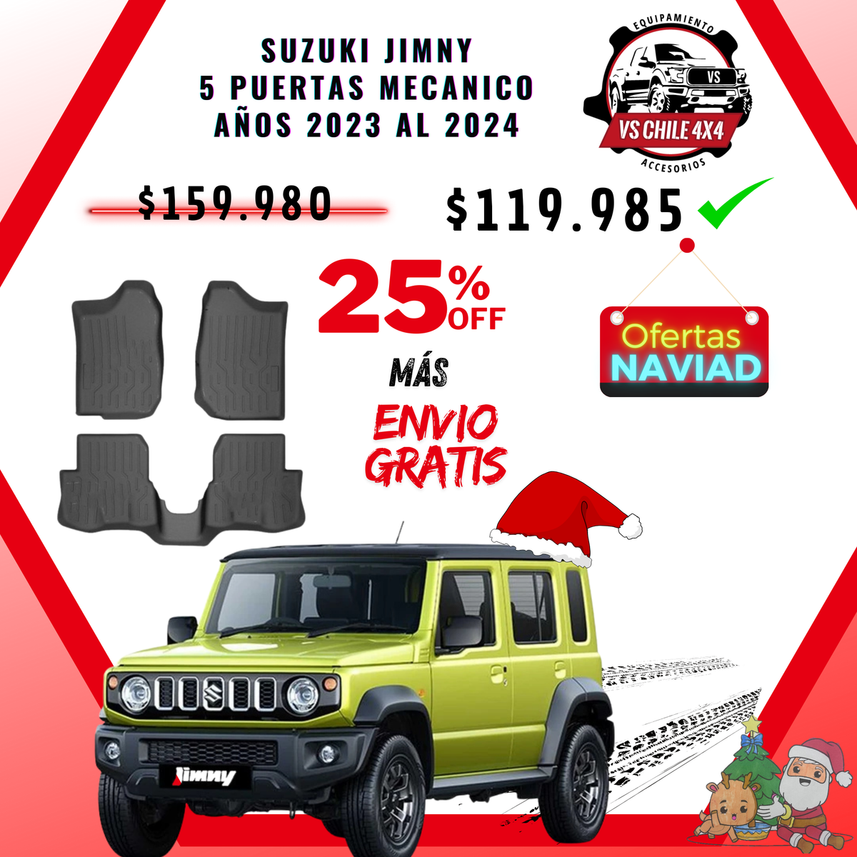 Pisos Calce Perfecto SUZUKI JIMNY 5 PUERTAS MECANICO años 2023 al 2025