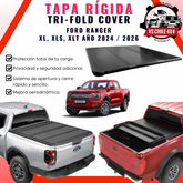 Tapa Plegable Rígida Ford Ranger años 2024 al 2026
