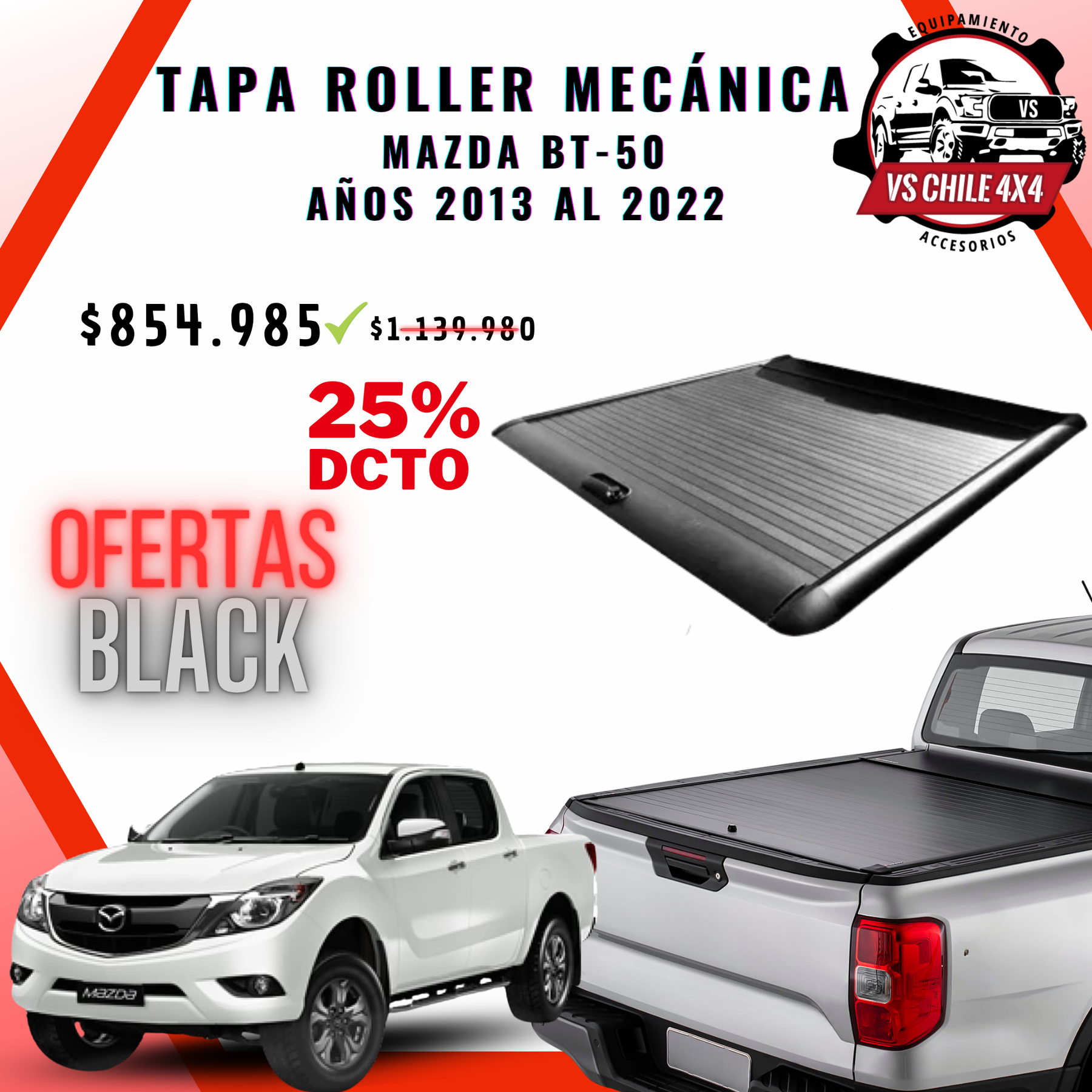 Tapa Roller Mecánica Mazda BT-50 2013 - 2022