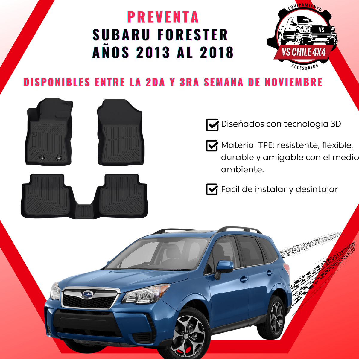 (PREVENTA) Pisos Calce Perfecto Subaru Forester Años 2013 Al 2018