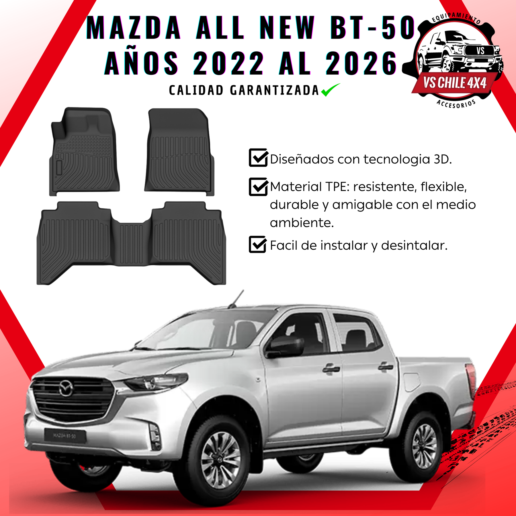 Pisos Calce Perfecto Mazda New BT-50 (2022 - 2026)