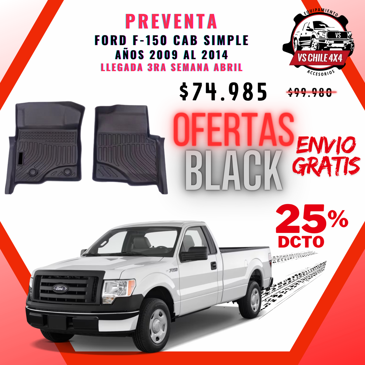 (PREVENTA) Pisos Calce Perfecto Ford F150 cabina simple  2009 - 2014
