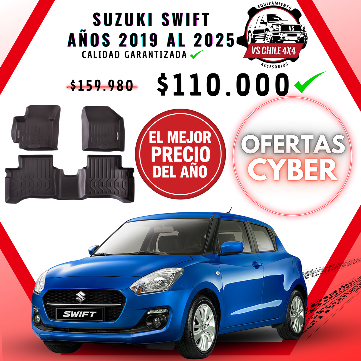 Pisos Calce Perfecto Suzuki Swift (2019 - 2025)