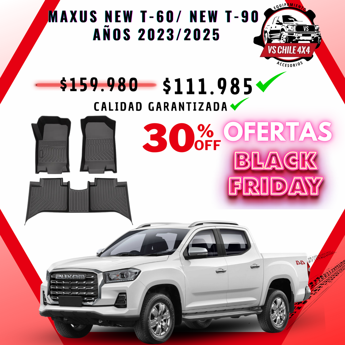 Pisos Calce Perfecto Maxus New T60 / T90 Doble Cabina (2023 - 2025)