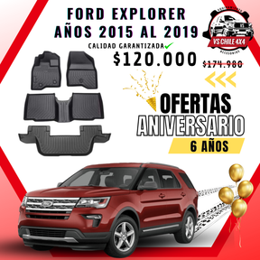 Pisos Calce Perfecto FORD EXPLORER años 2015 al 2019