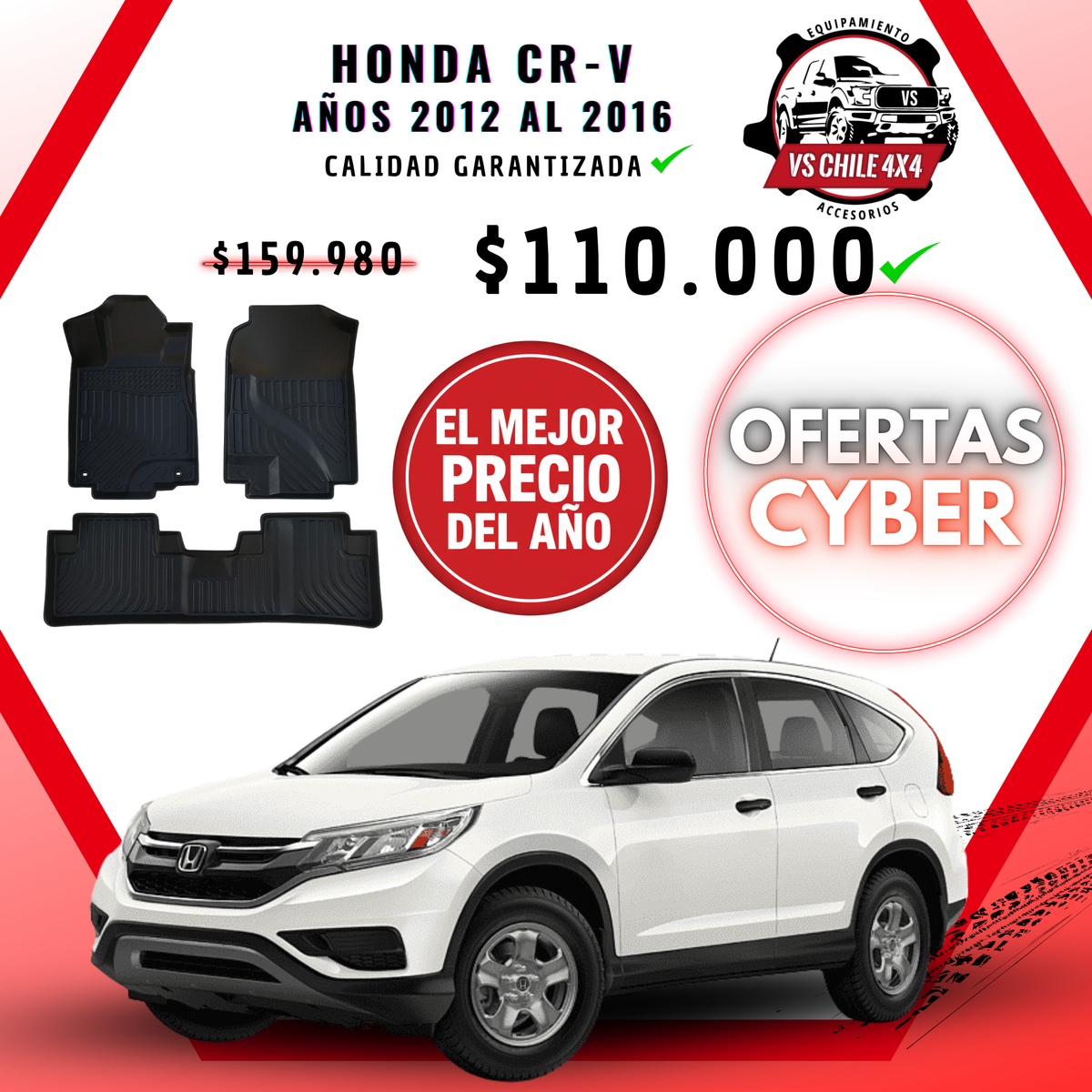 Pisos Calce Perfecto HONDA CRV CR-V años 2012 al 2016