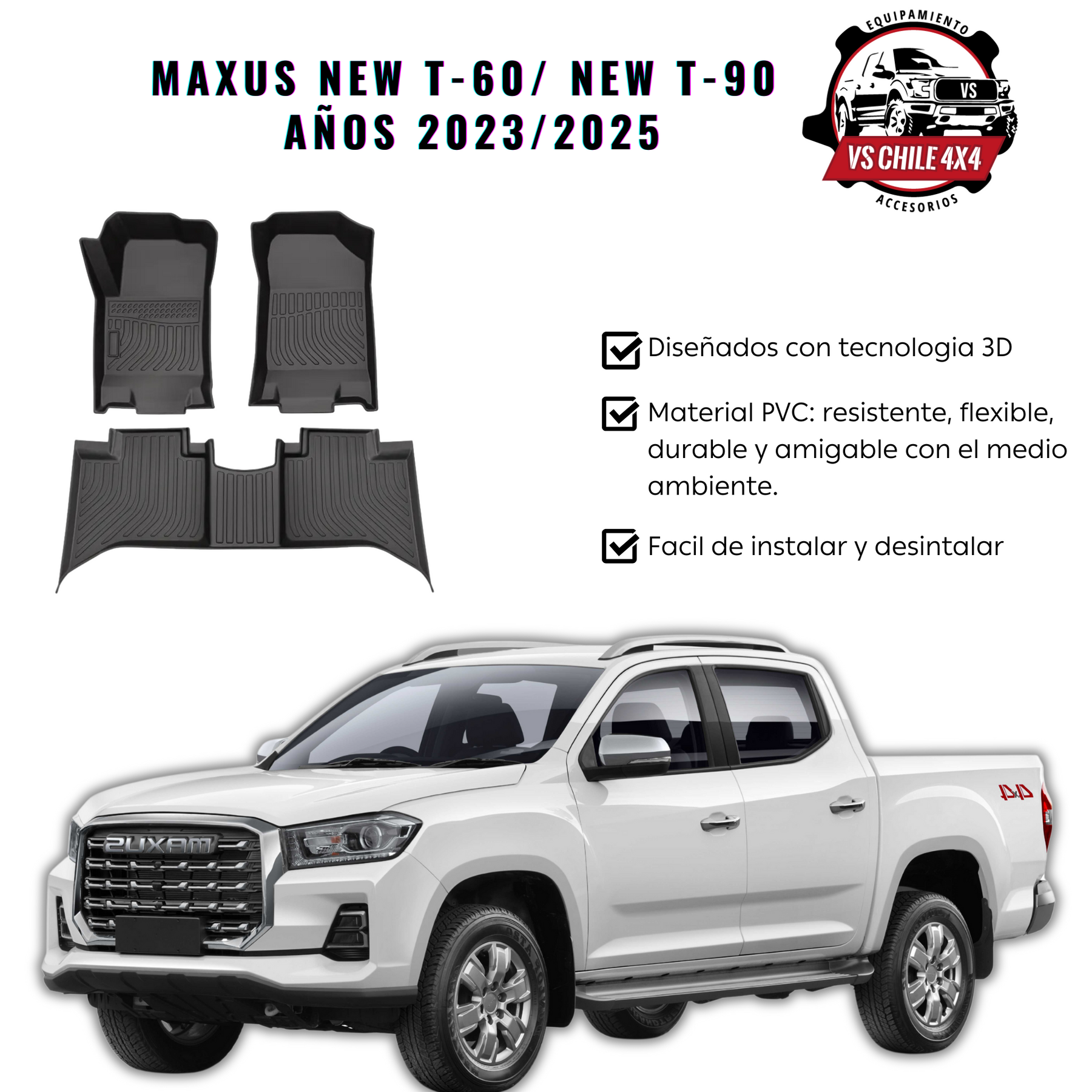 Pisos Calce Perfecto Maxus T60 / T90 Doble Cabina (2023 - 2025)