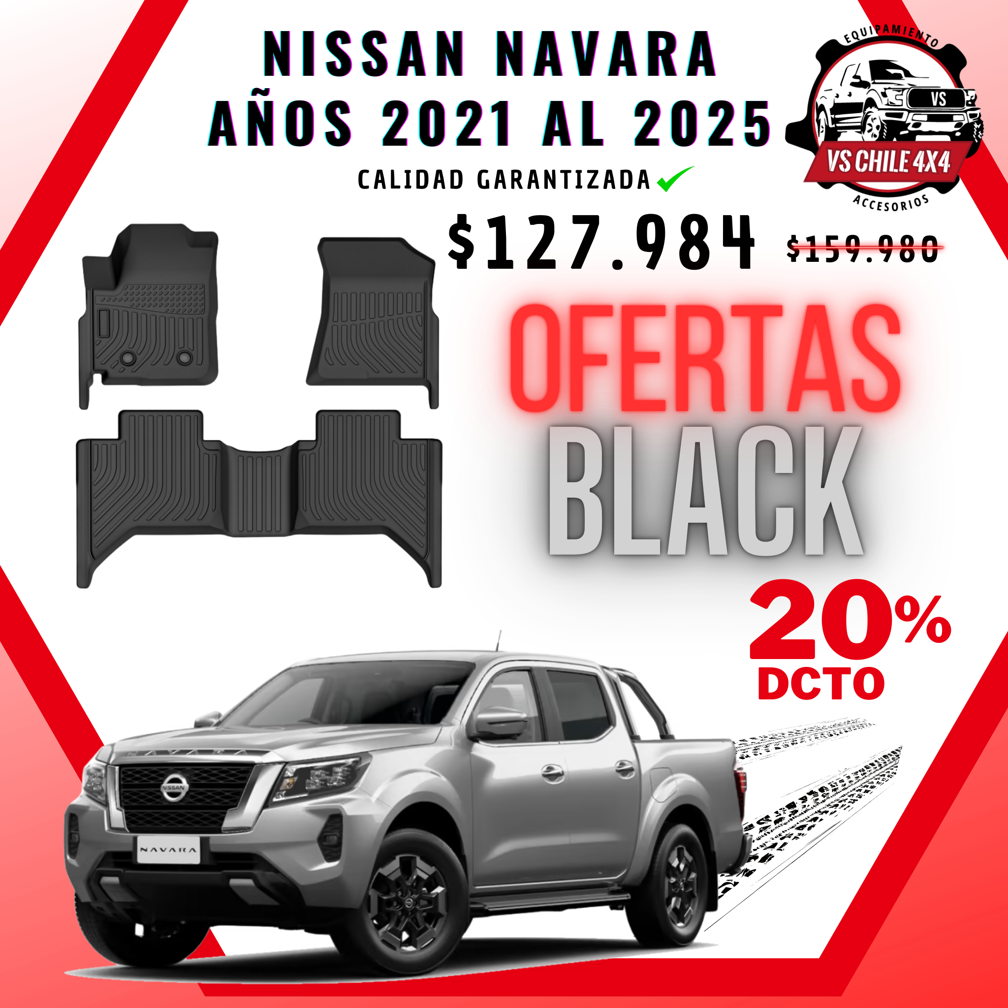 Pisos Calce Perfecto NISSAN NAVARA años 2021 al 2025