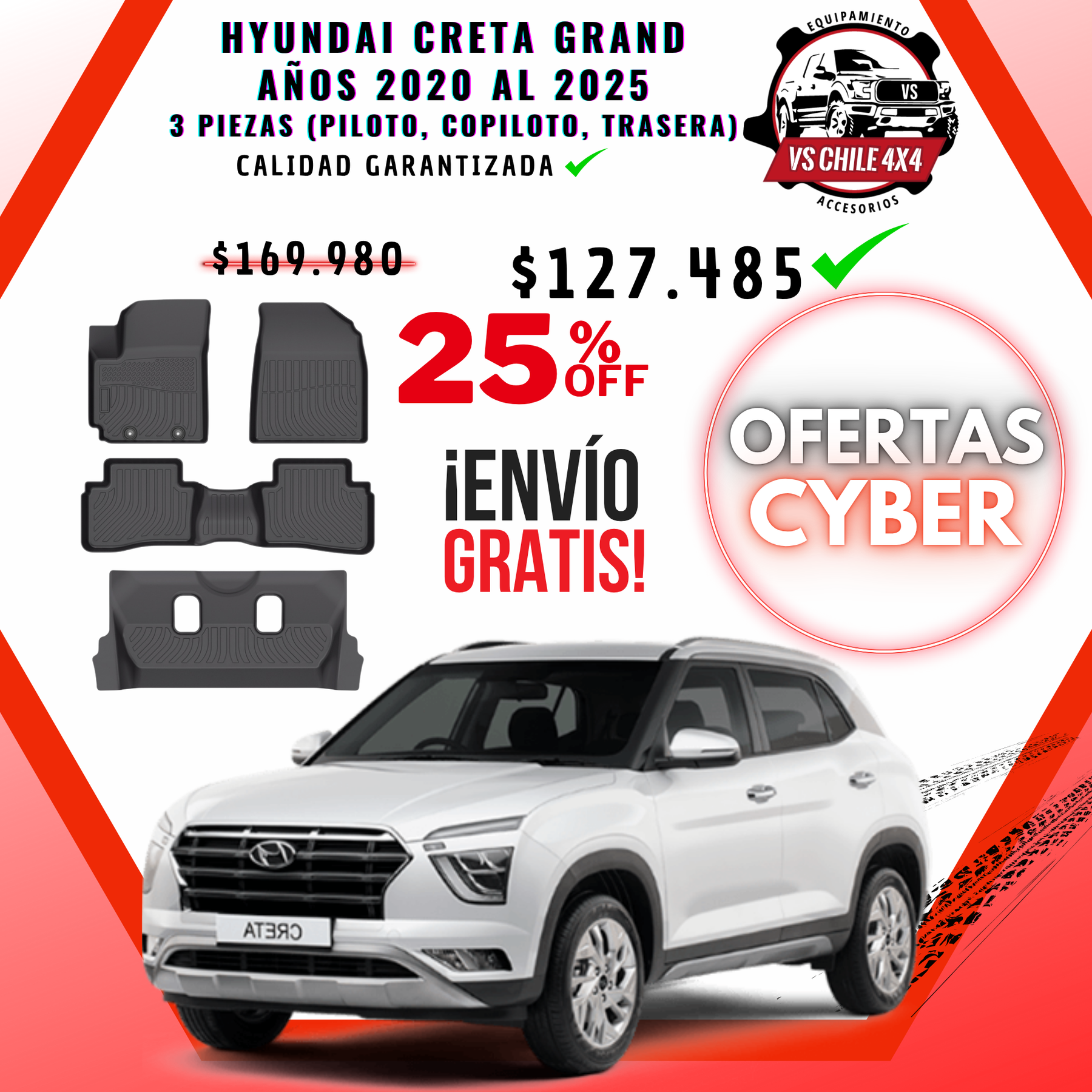Pisos Calce Perfecto Hyundai Creta Grand 2020 al 2025