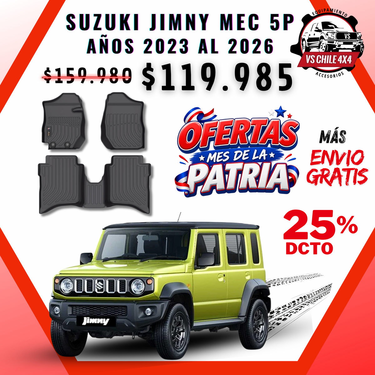 Pisos Calce Perfecto Suzuki Jimny Mecánico 5P 2023 al 2026