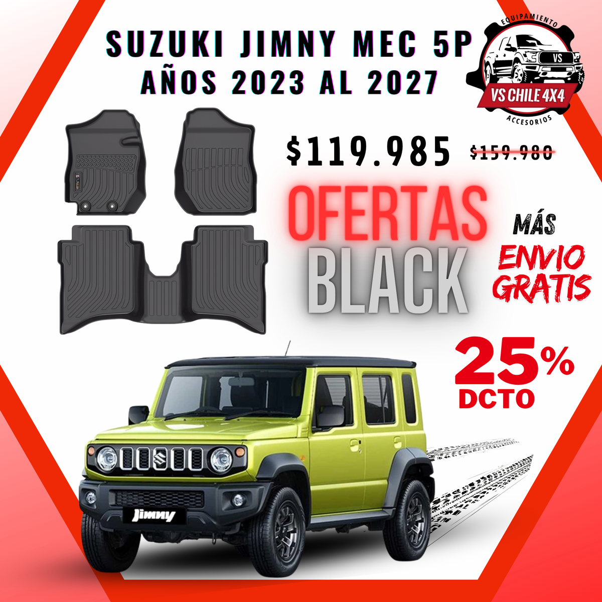 Pisos Calce Perfecto Suzuki Jimny Mecánico 5P 2023 al 2027