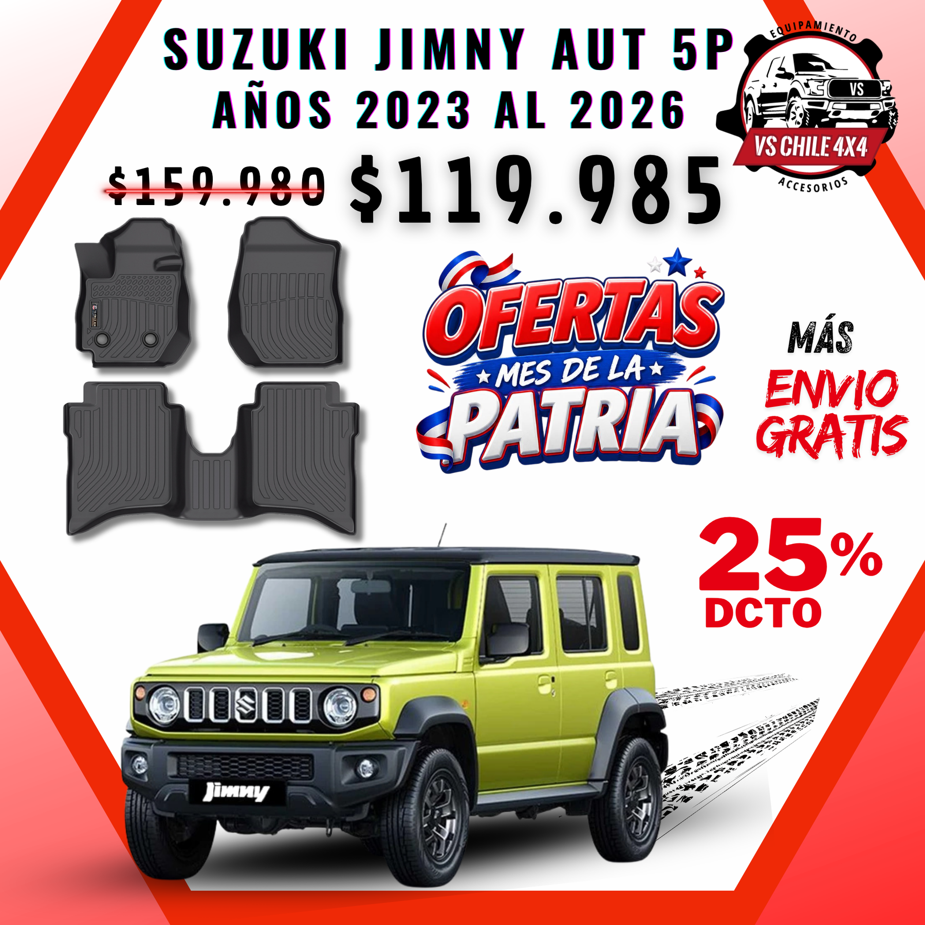 Pisos Calce Perfecto Suzuki Jimny Automático 5P 2023 al 2026