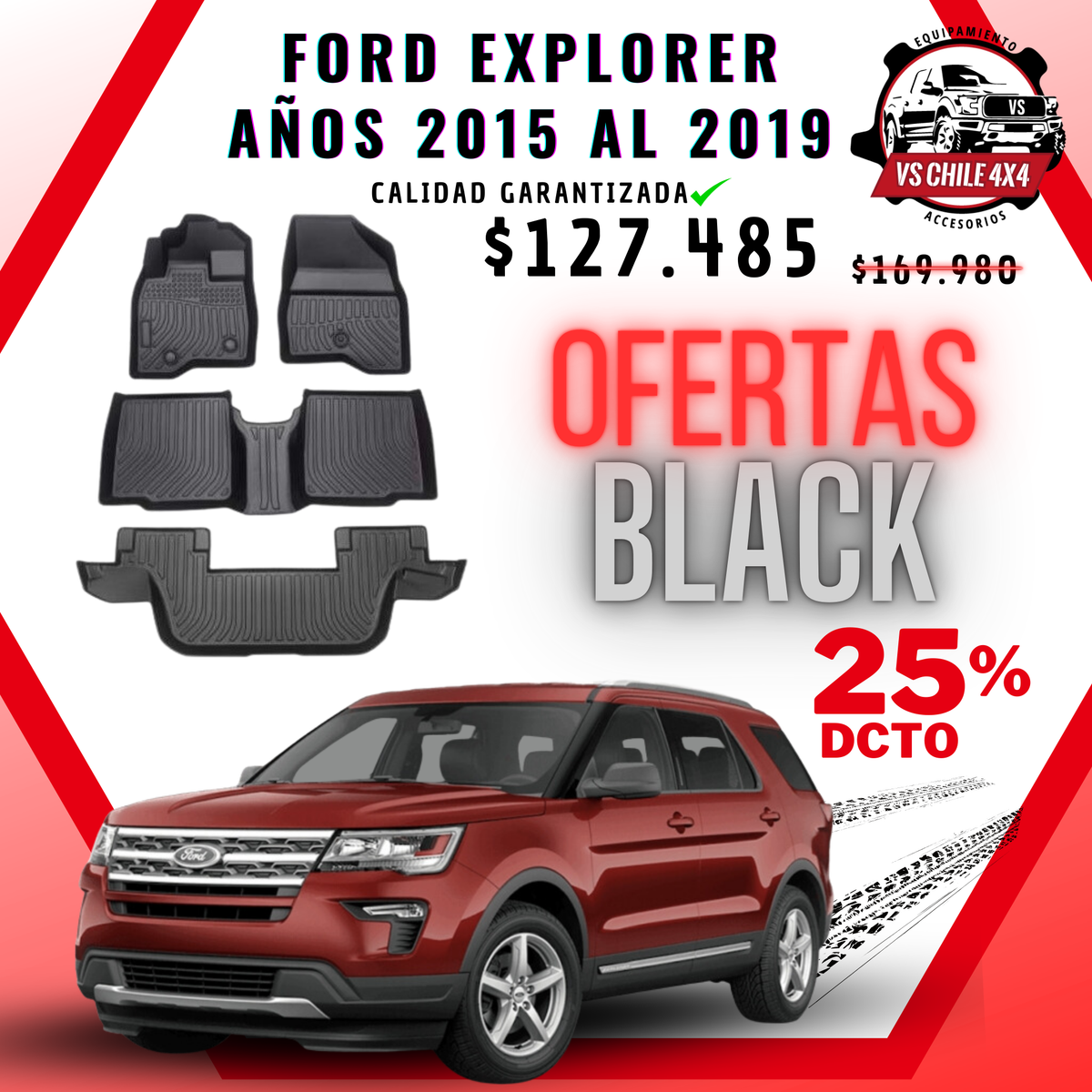 Pisos Calce Perfecto FORD EXPLORER años 2015 al 2019