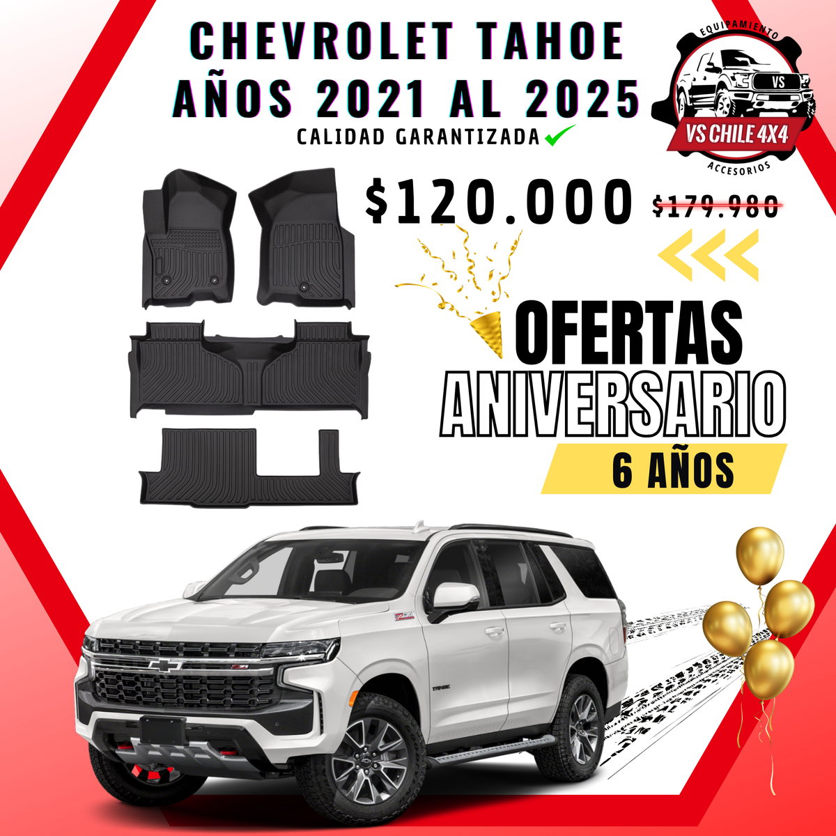 Pisos Calce Perfecto Chevrolet Tahoe 2021 - 2025