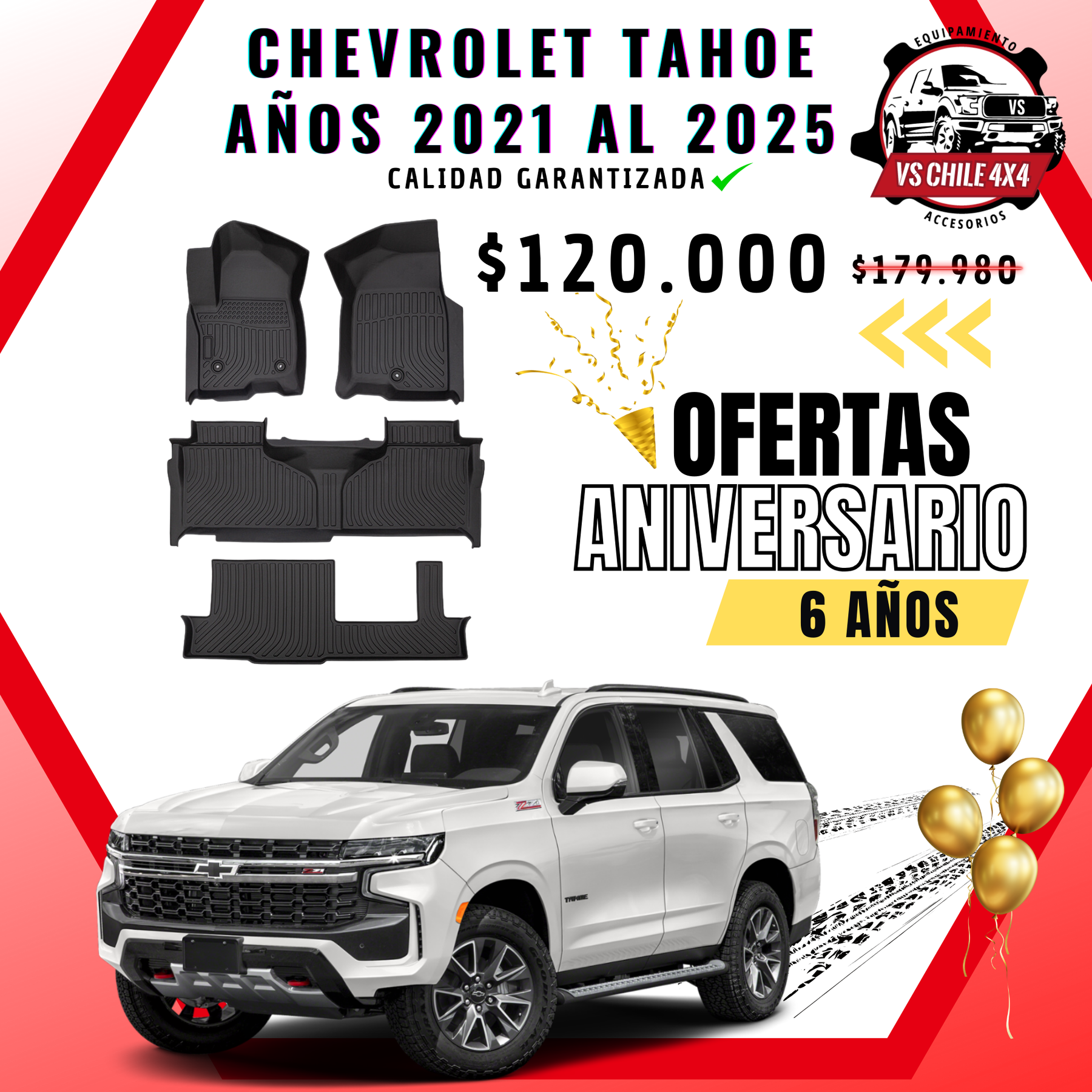 Pisos Calce Perfecto Chevrolet Tahoe 2021 - 2025