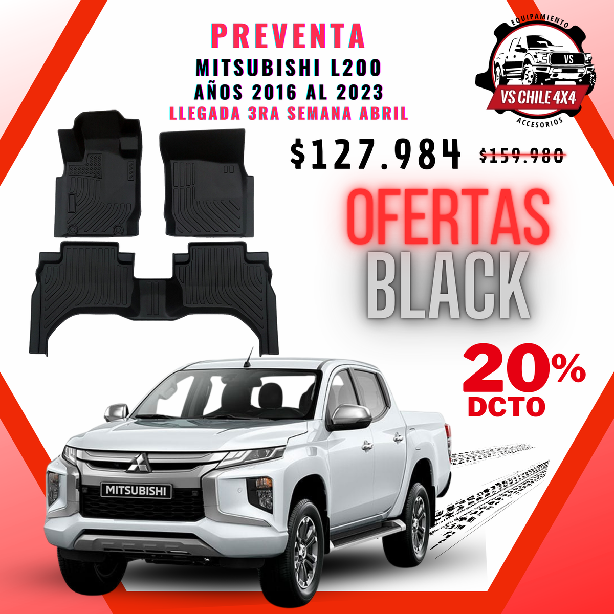 (PREVENTA) Pisos Calce Perfecto L200 WORK/TRITON / DAKAR años 2016 al 2023