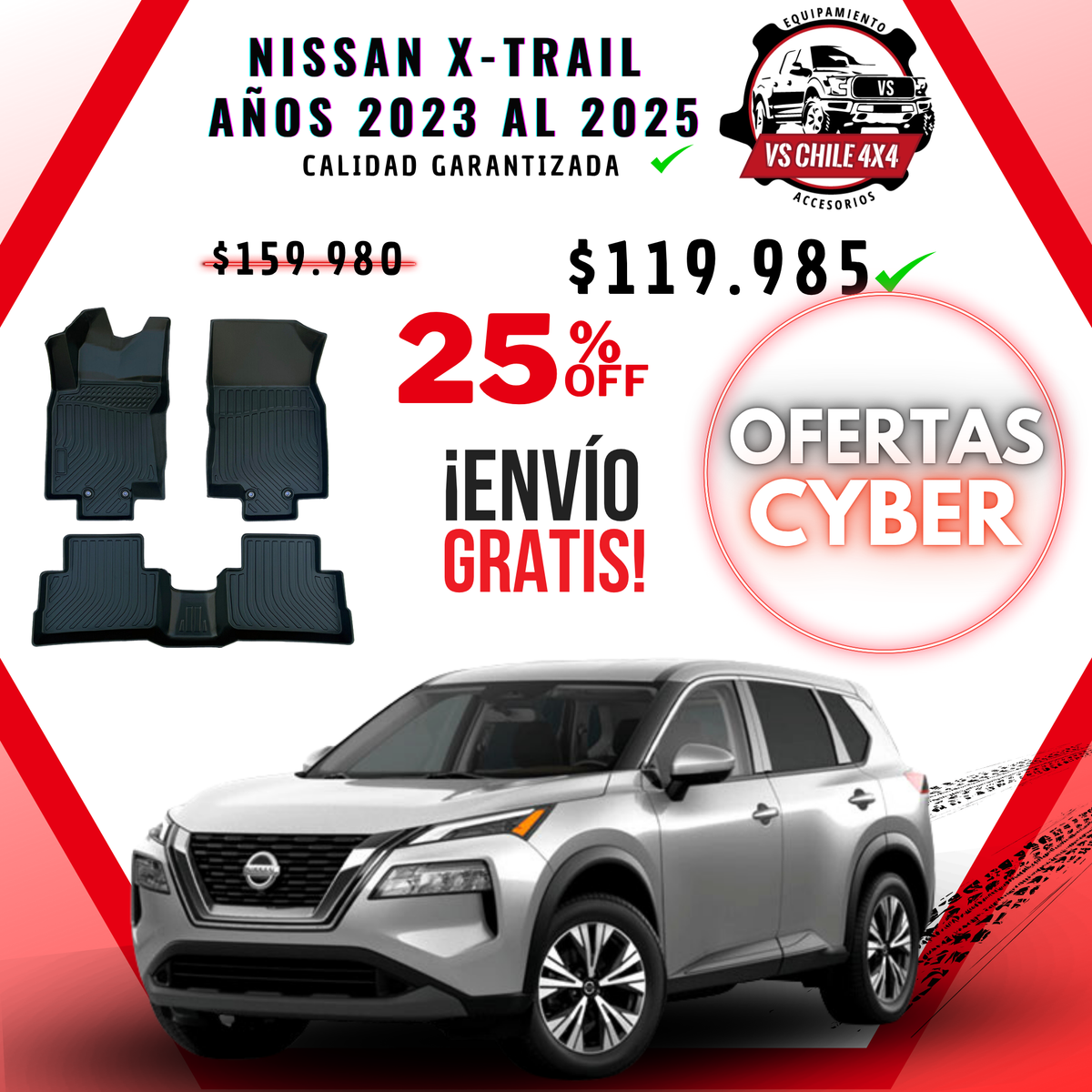 Pisos Calce Perfecto Nissan Xtrail X-trail 2023 al 2025