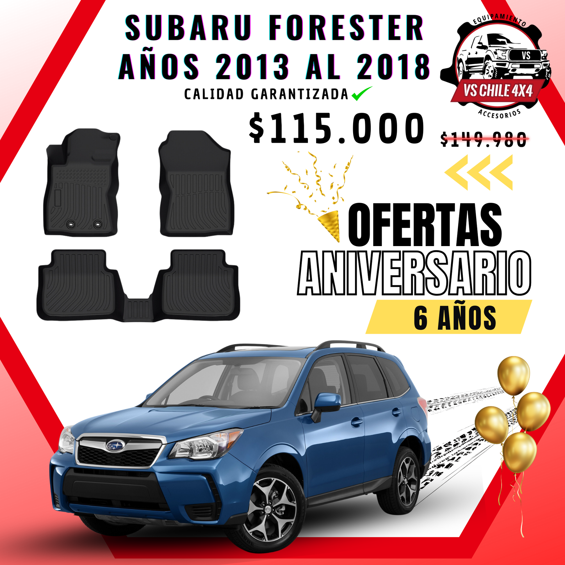 Pisos Calce Perfecto Subaru Forester Años 2013 Al 2018