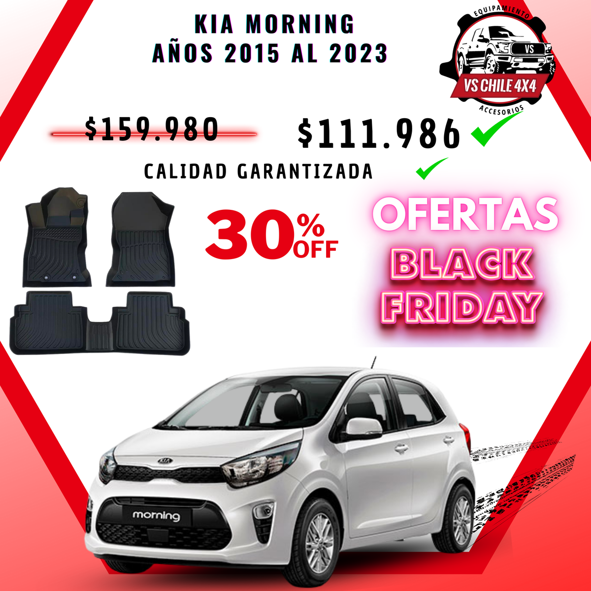 Pisos Calce Perfecto KIA Morning años 2015 al 2023