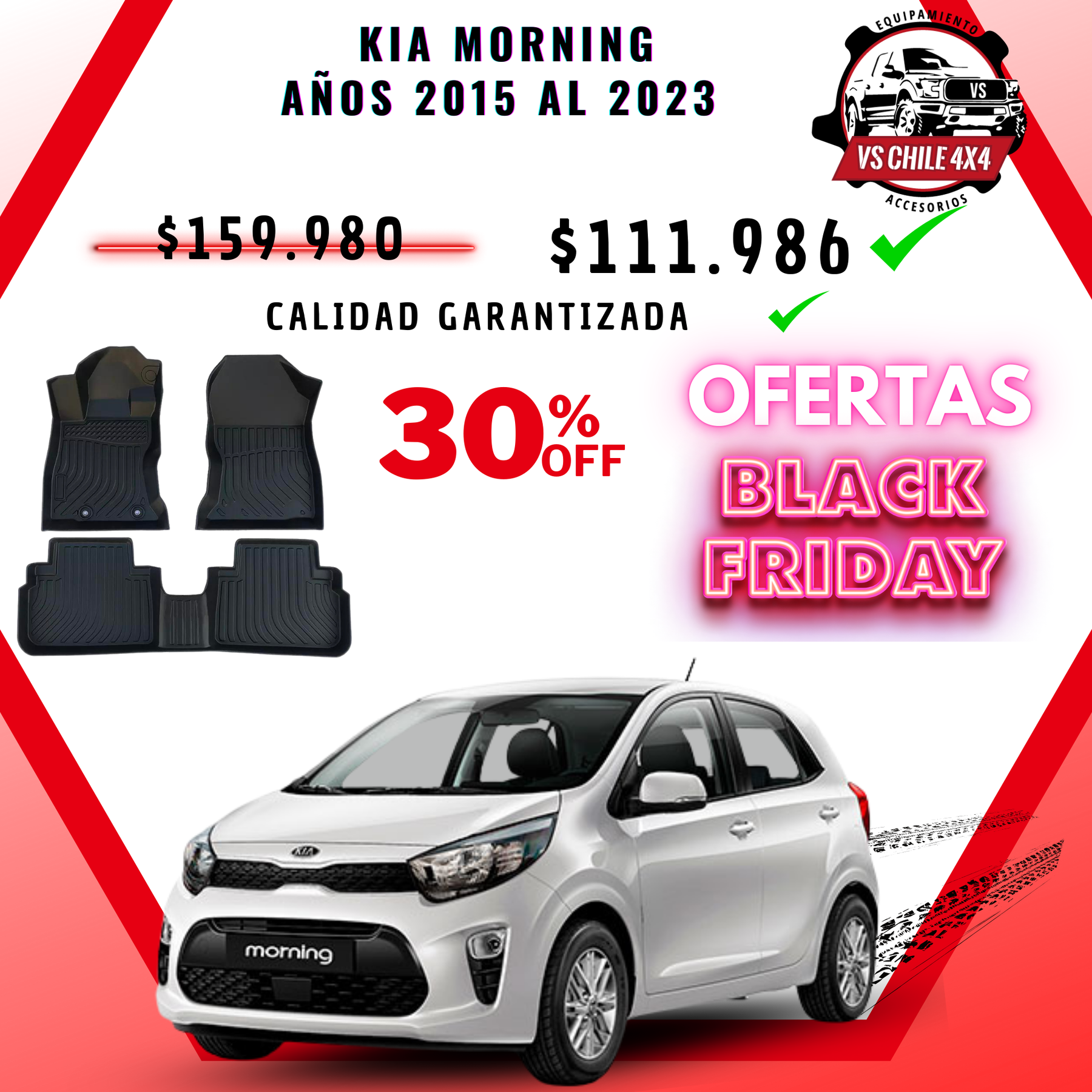 Pisos Calce Perfecto KIA Morning años 2015 al 2023