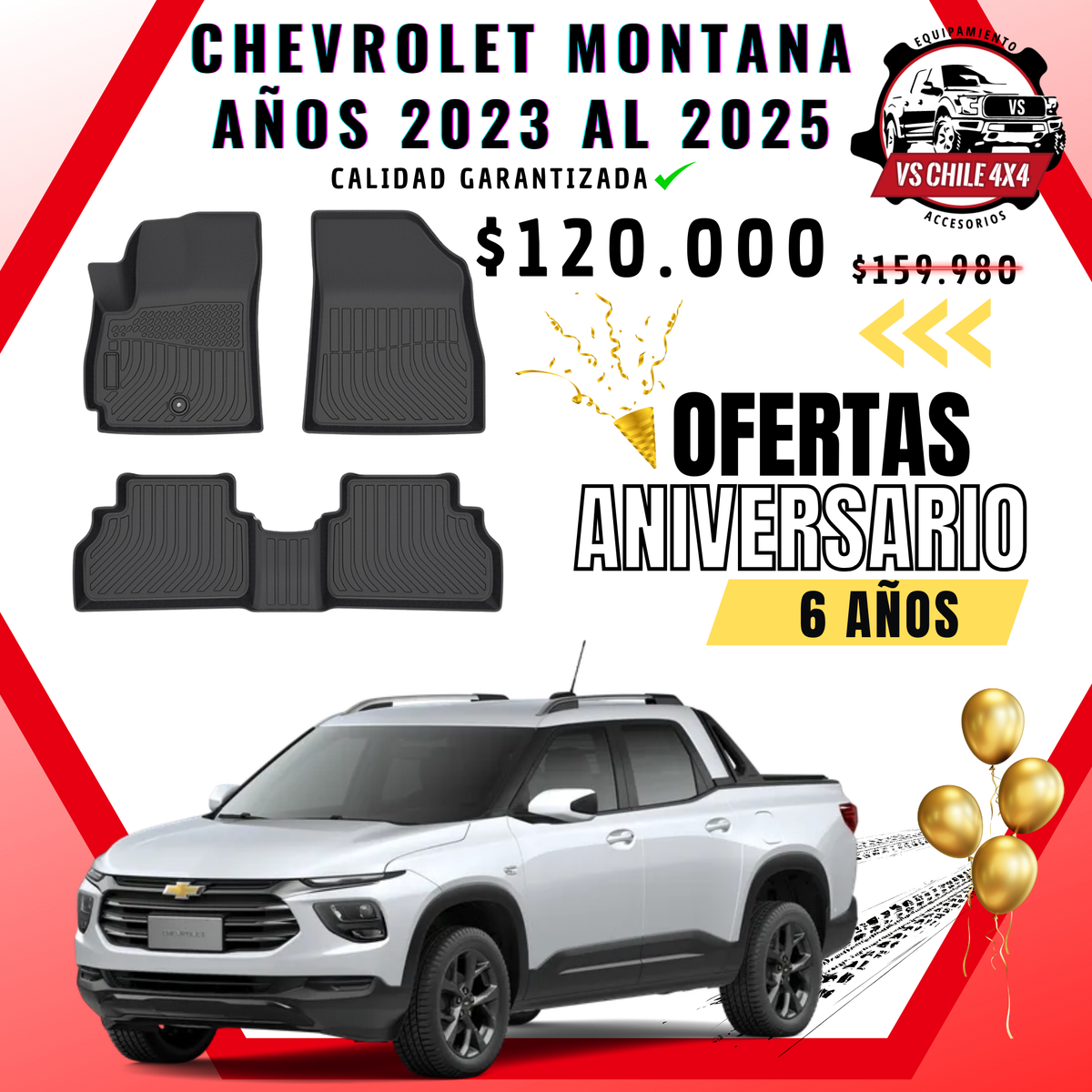 Pisos Calce Perfecto Chevrolet Montana Doble Cabina (2023 - 2025)
