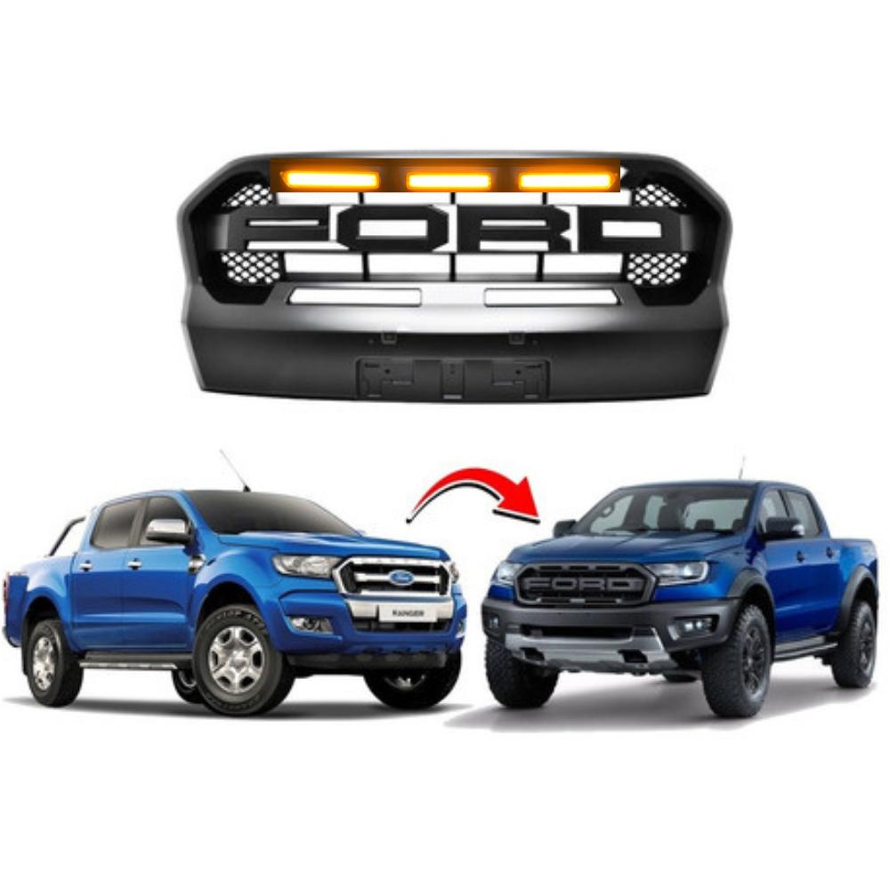 Máscara Estilo Raptor Exclusiva para Ford Ranger T7 años 2016 a 2019 Transforma tu Camioneta!