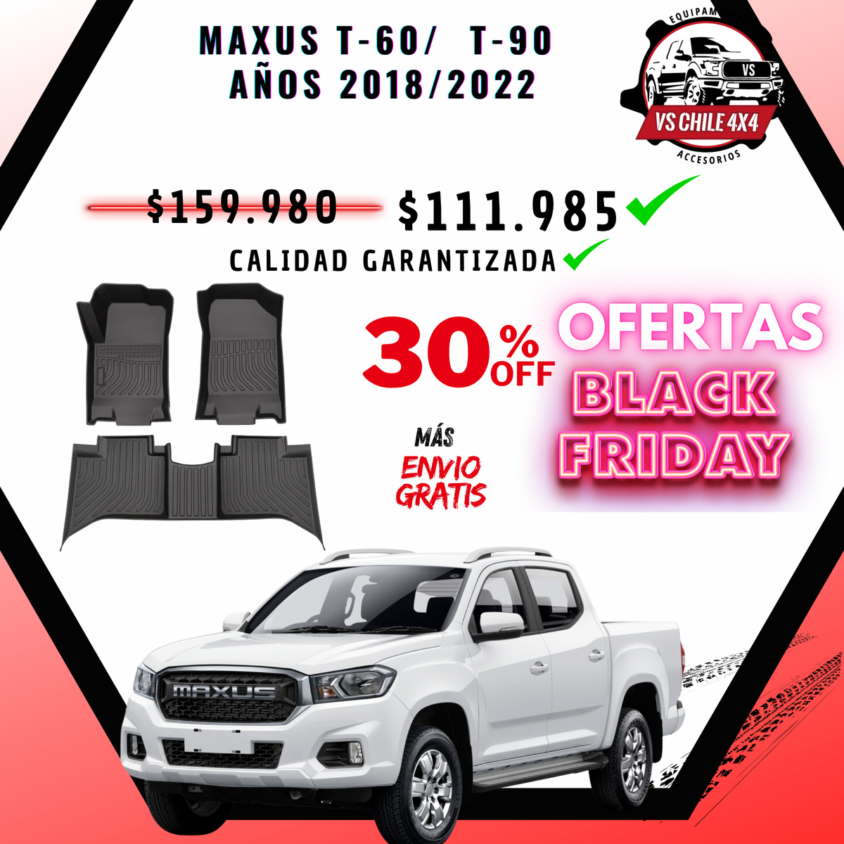 Pisos Calce Perfecto Maxus T60 / T90 Doble Cabina (2018 - 2022)