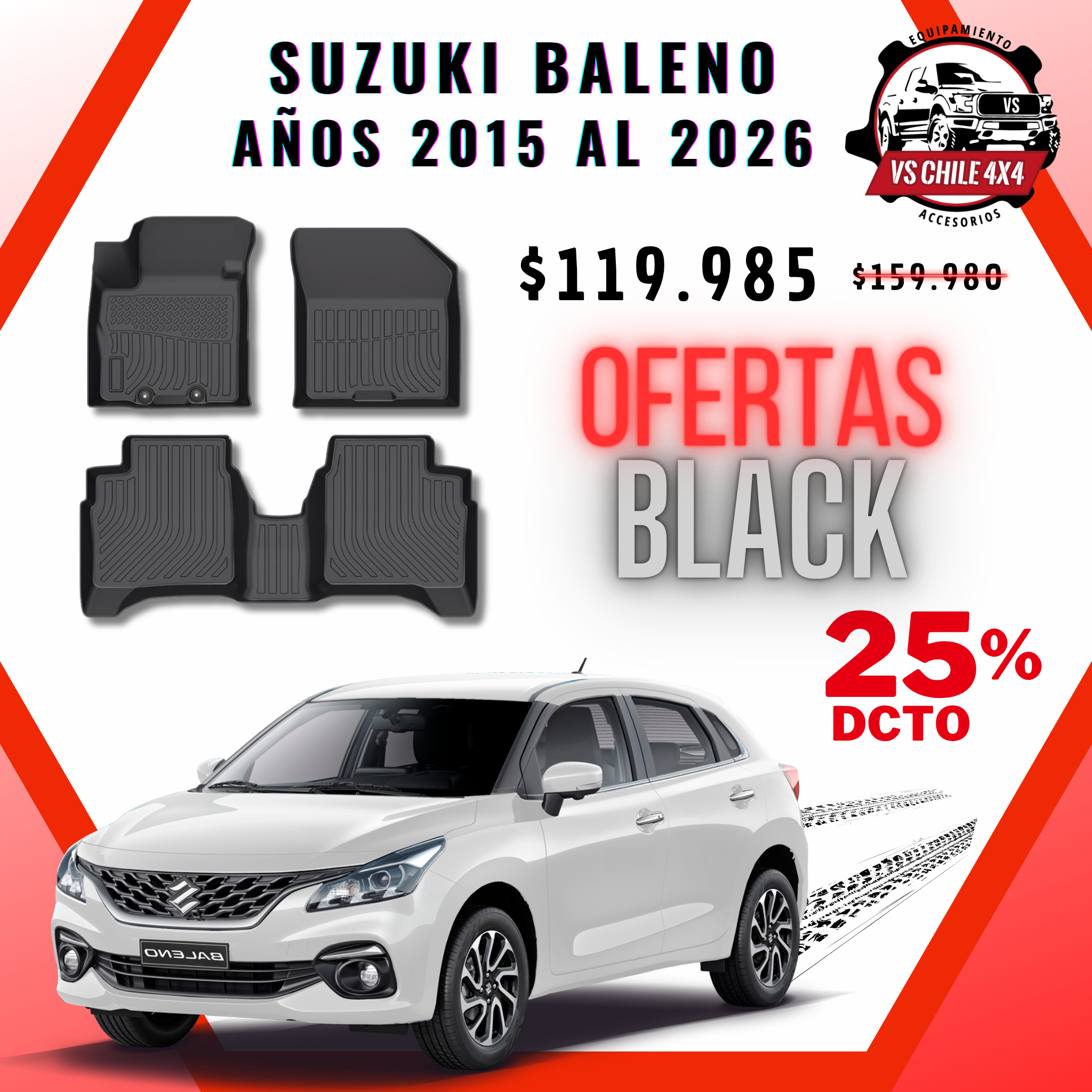 Pisos Calce Perfecto Suzuki Baleno 2015 al 2026