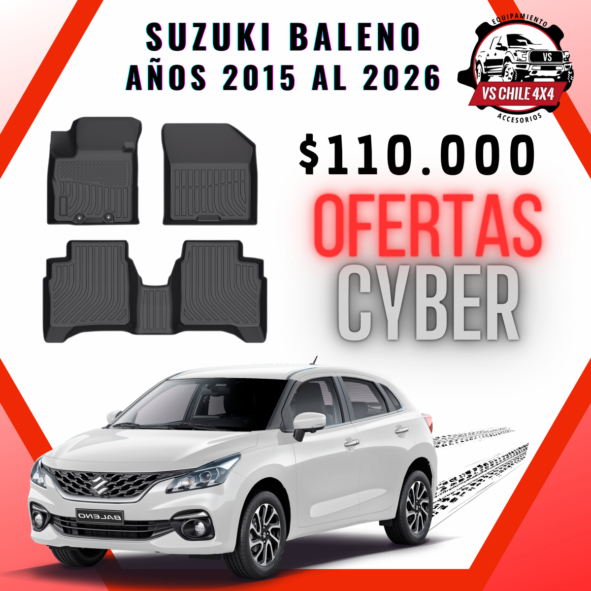 Pisos Calce Perfecto Suzuki Baleno 2015 al 2026