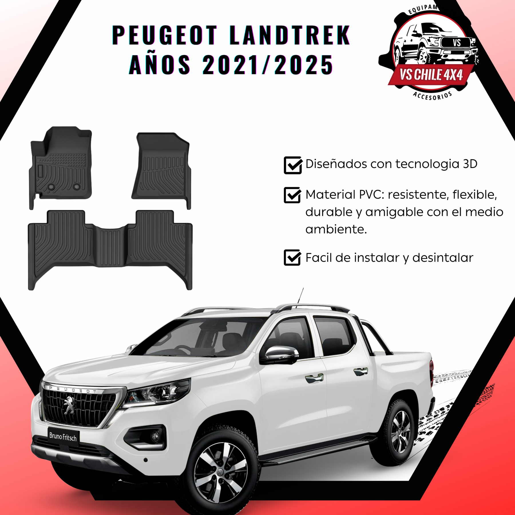 Pisos Calce Perfecto Peugeot Landtrek años 2021 al 2025