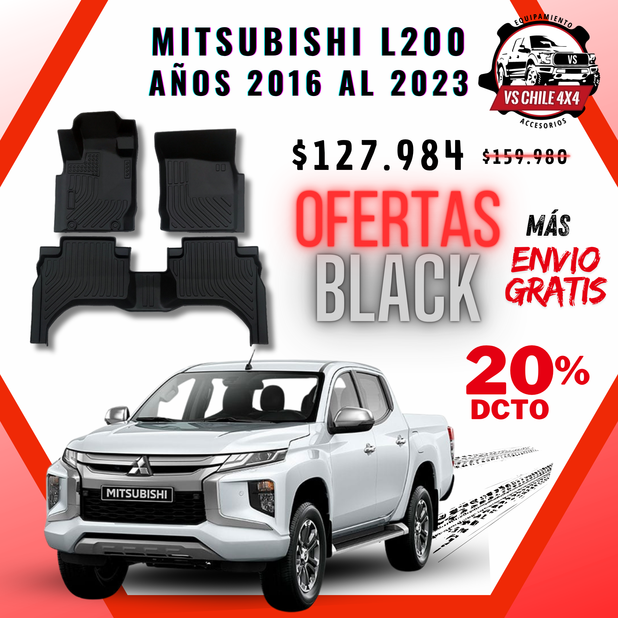 Pisos Calce Perfecto L200 WORK/TRITON / DAKAR años 2016 al 2023