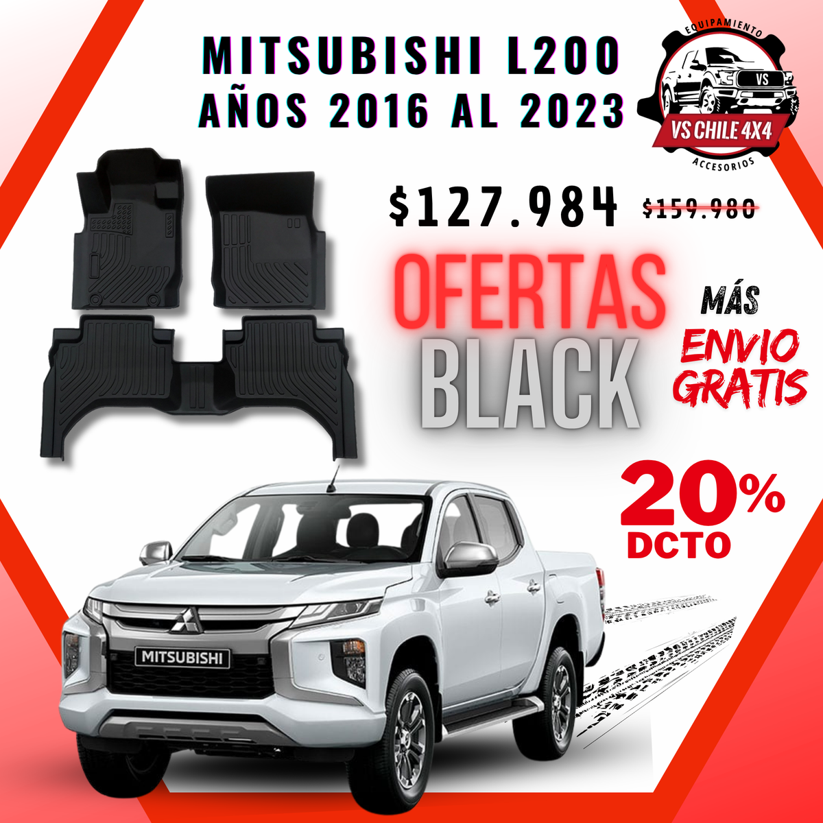 Pisos Calce Perfecto L200 WORK/TRITON / DAKAR años 2016 al 2023