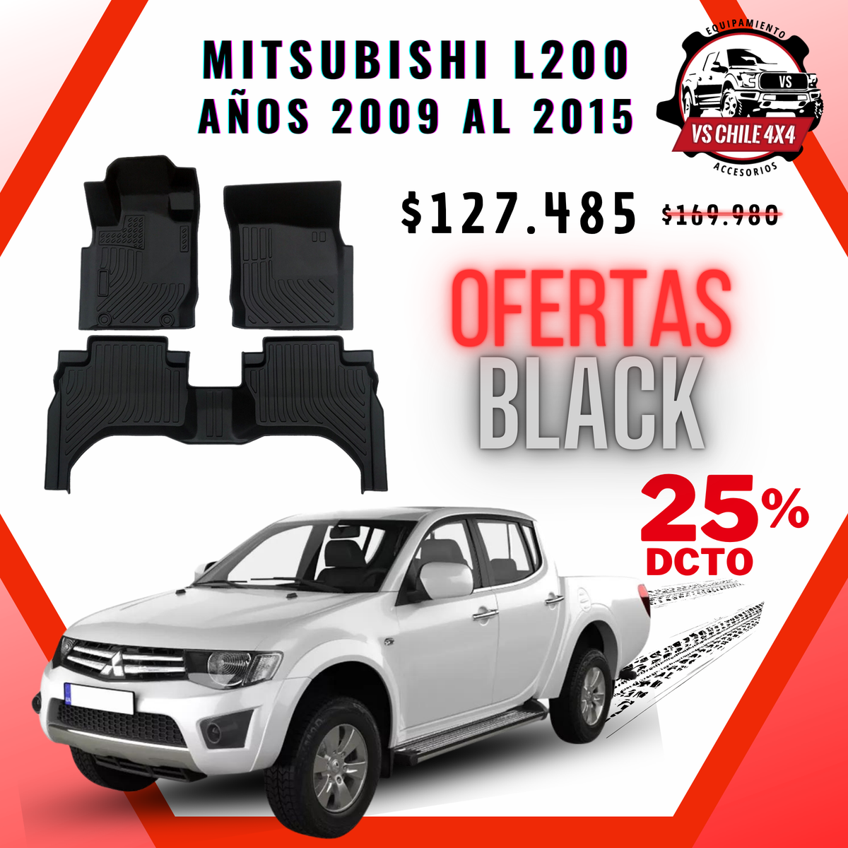 Pisos Calce Perfecto Mitsubishi L200 años 2010 al 2015