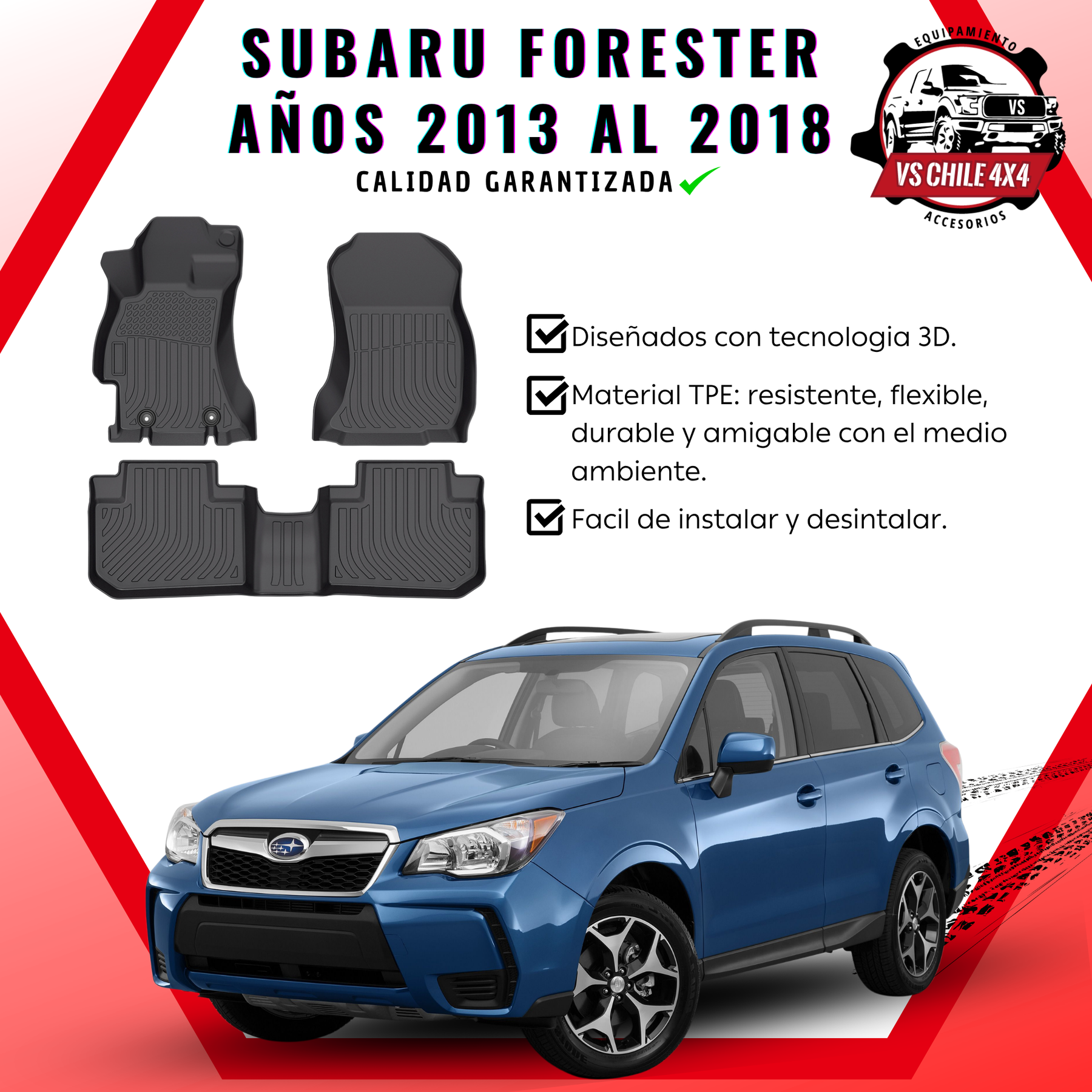 Pisos Calce Perfecto Subaru Forester Años 2013 Al 2018