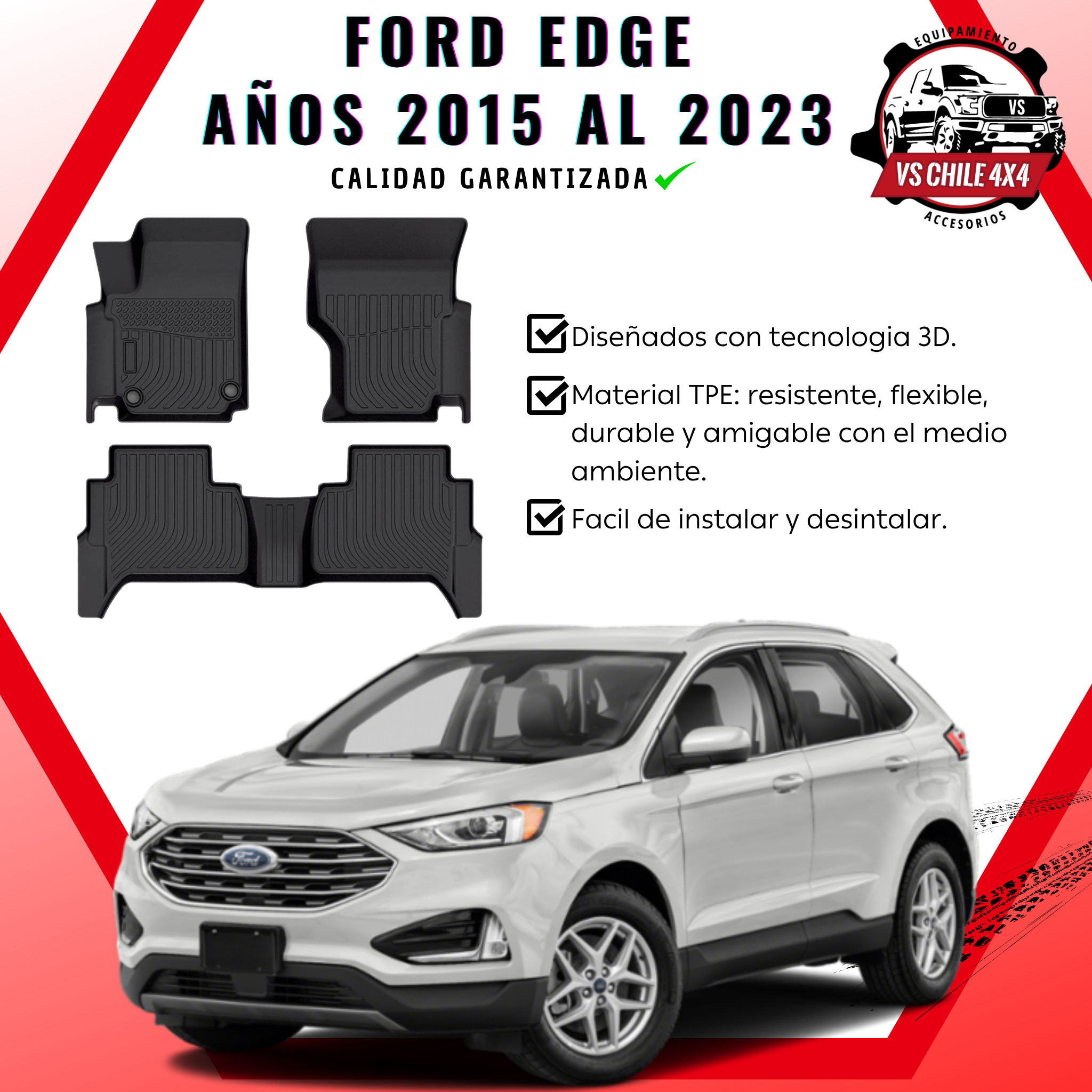 Pisos Calce Perfecto Ford Edge (2015 - 2023)