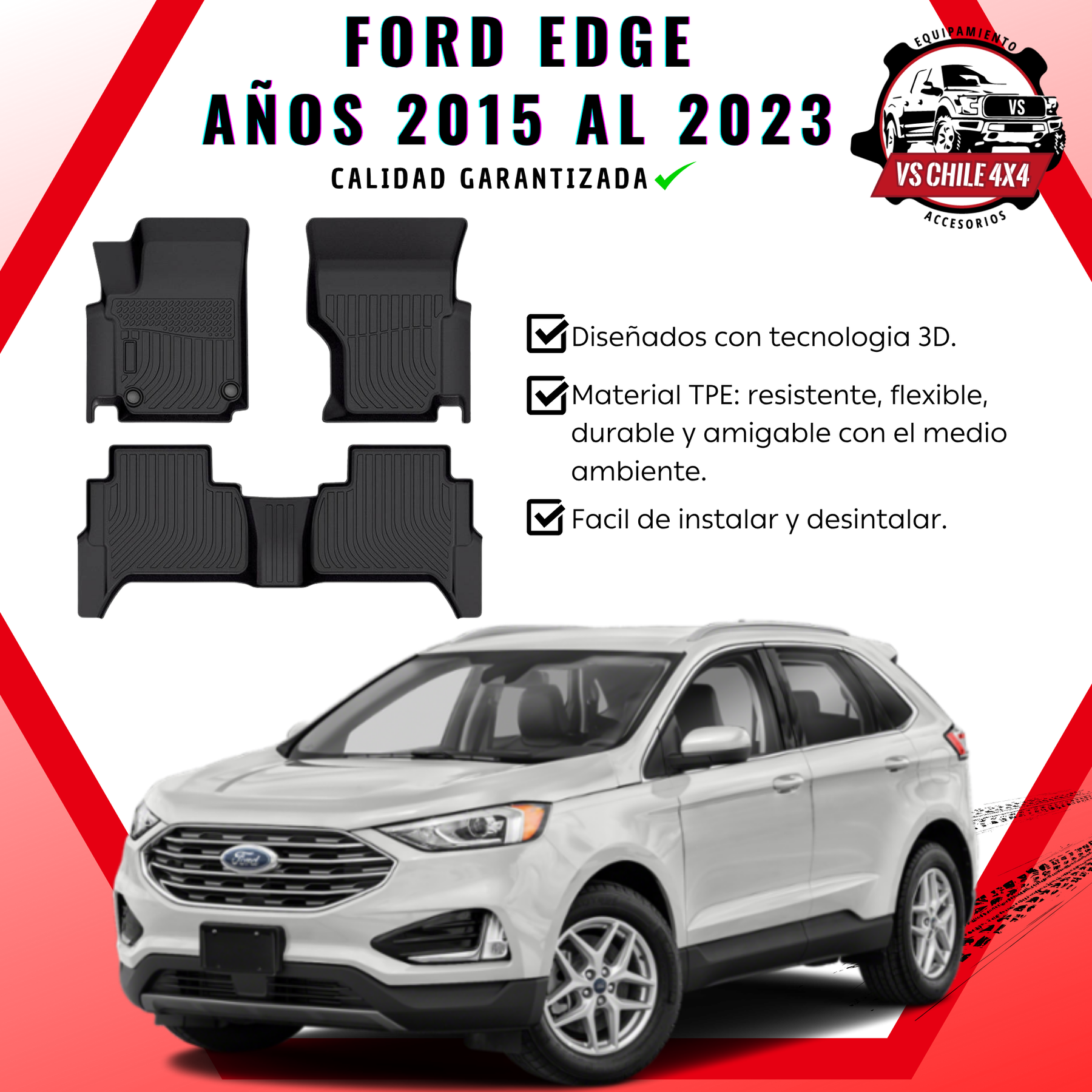 Pisos Calce Perfecto Ford Edge (2015 - 2023)