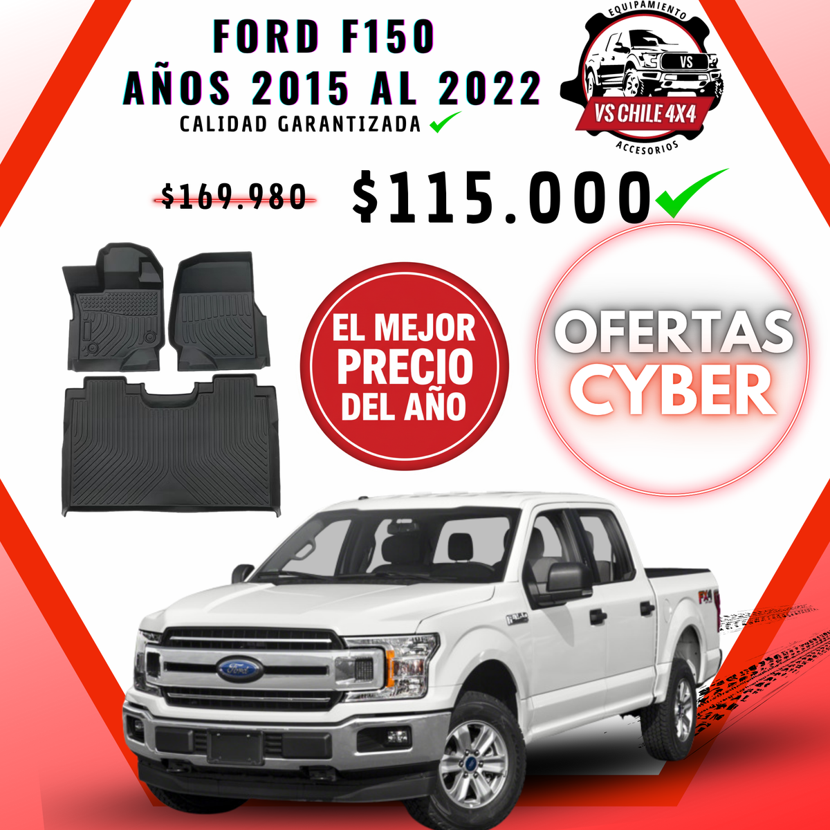 Pisos Calce Perfecto Ford F150 2015 - 2022