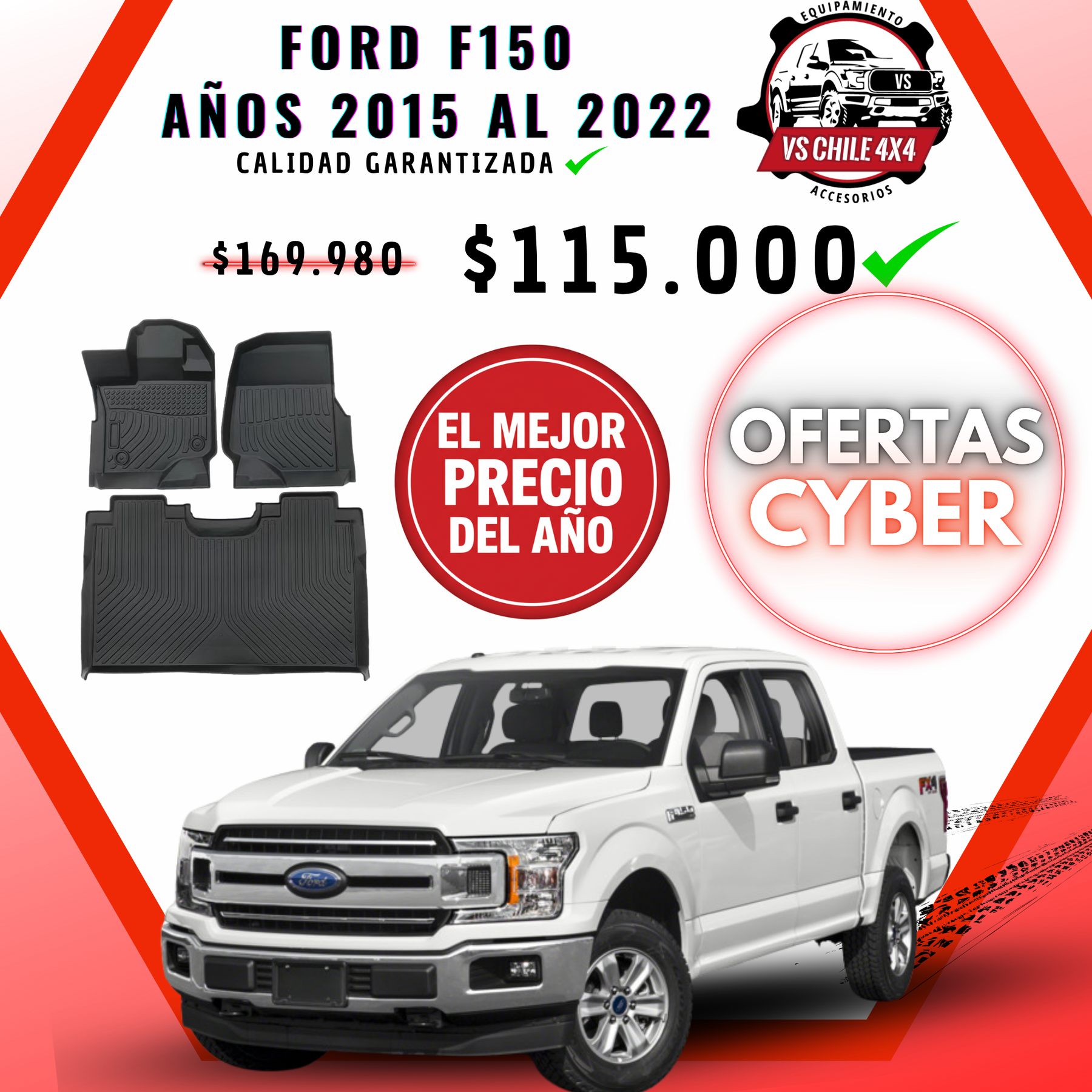 Pisos Calce Perfecto Ford F150 2015 - 2022