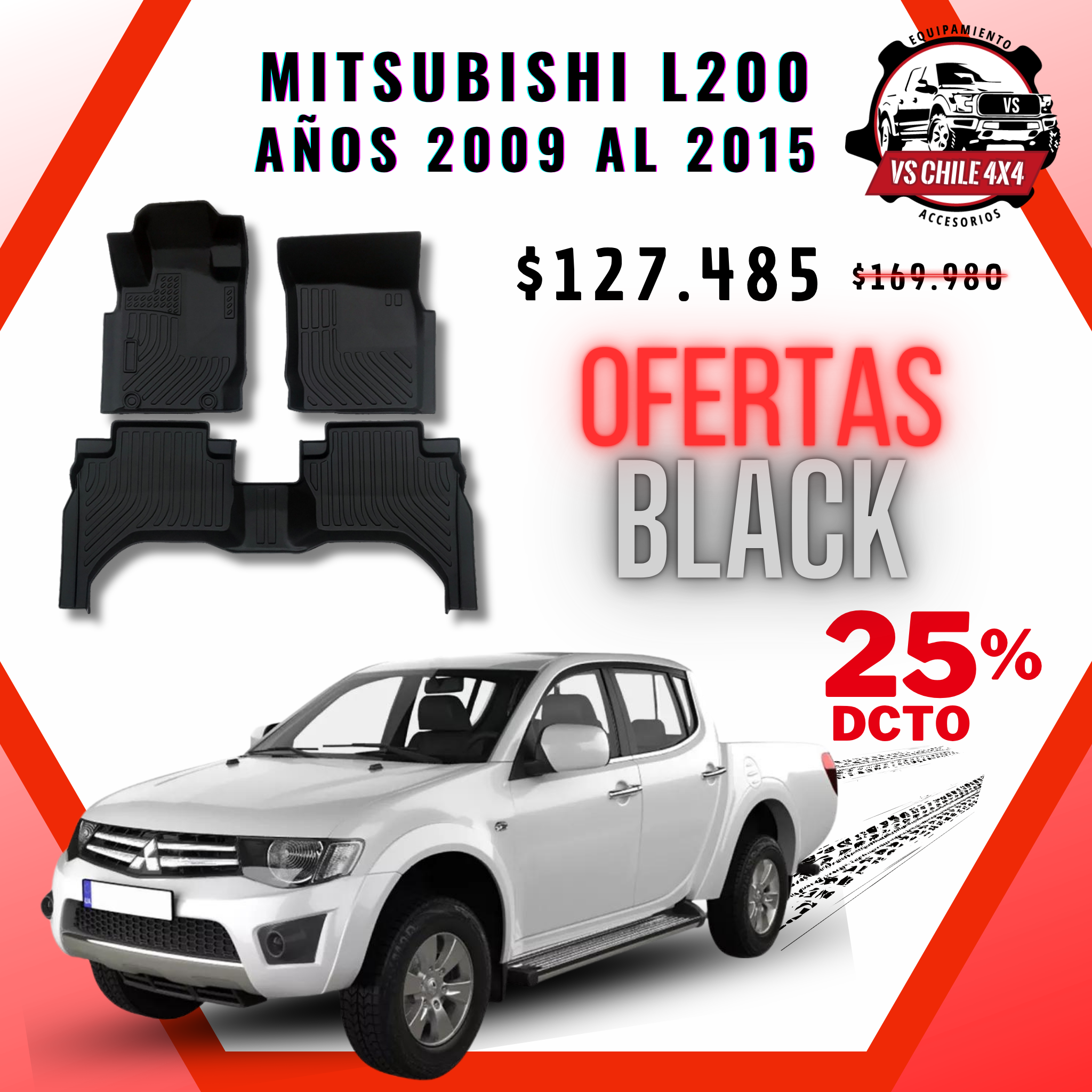 Pisos Calce Perfecto Mitsubishi L200 años 2010 al 2015