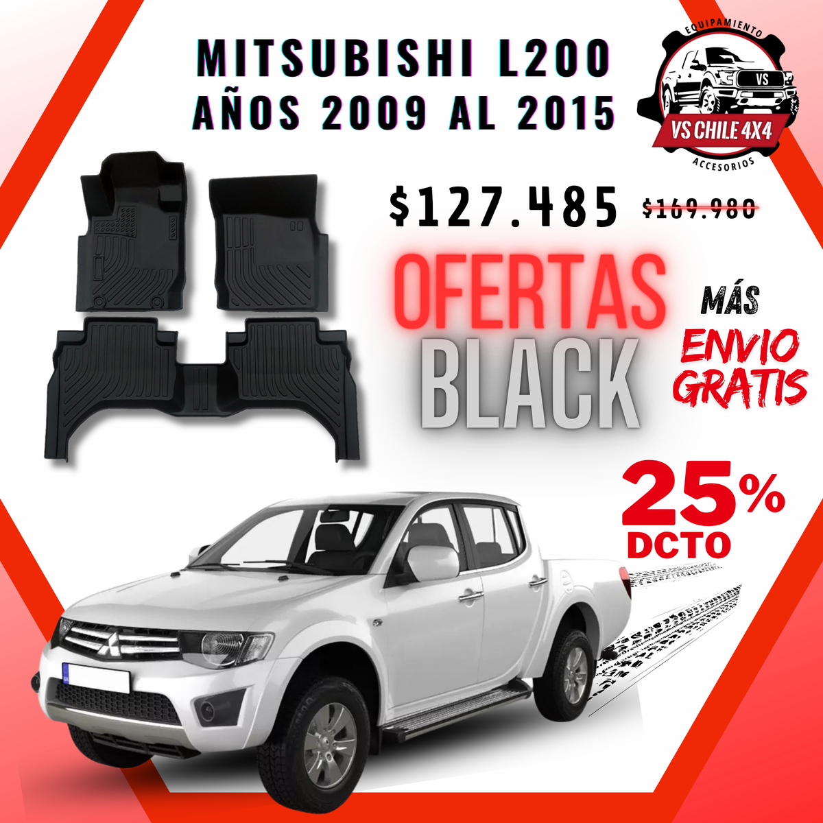 Pisos Calce Perfecto Mitsubishi L200 años 2010 al 2015