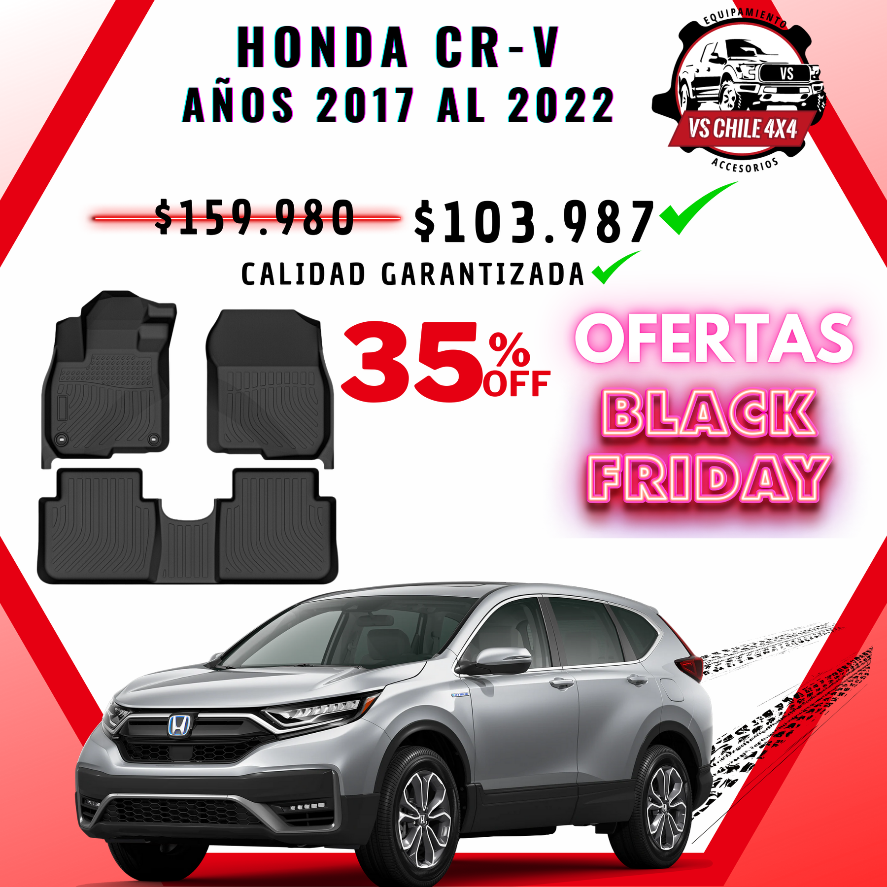 Pisos Calce Perfecto Honda CR-V (2017 - 2022)