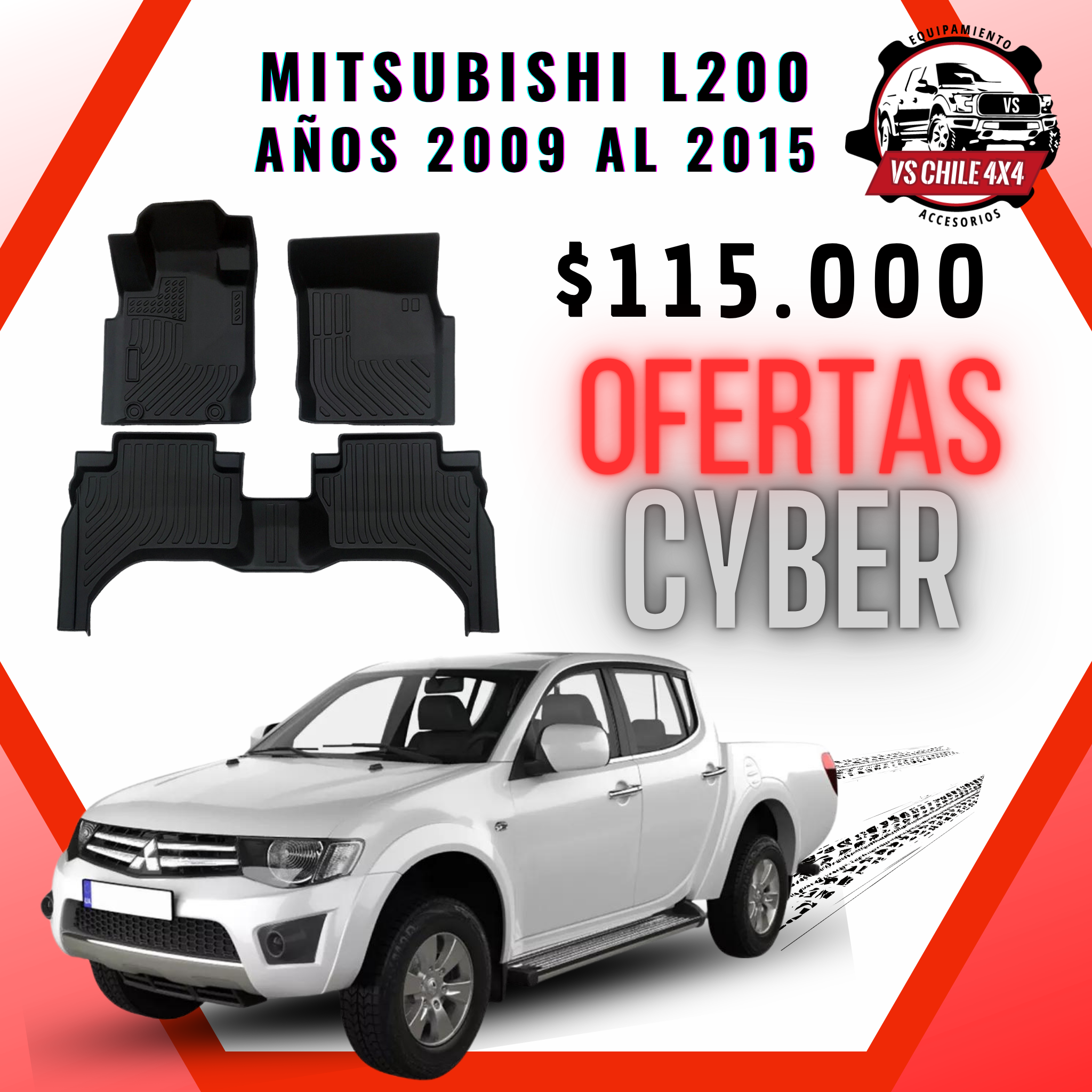 Pisos Calce Perfecto Mitsubishi L200 años 2010 al 2015