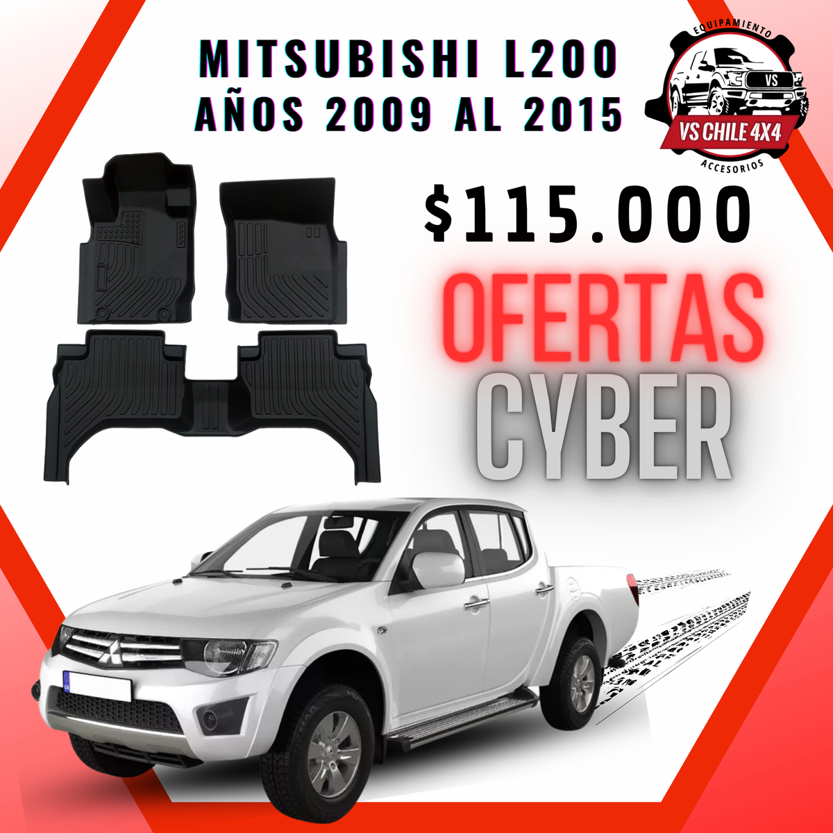 Pisos Calce Perfecto Mitsubishi L200 años 2010 al 2015