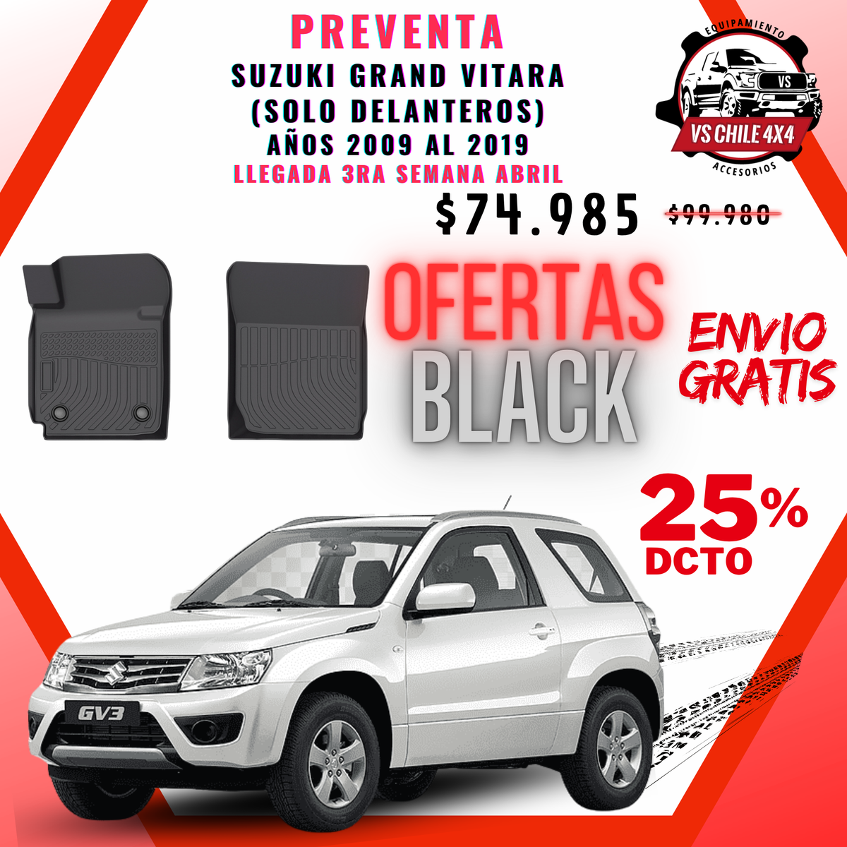 (PREVENTA) Suzuki Grand Vitara años 2009 al 2019 (solo delanteros)